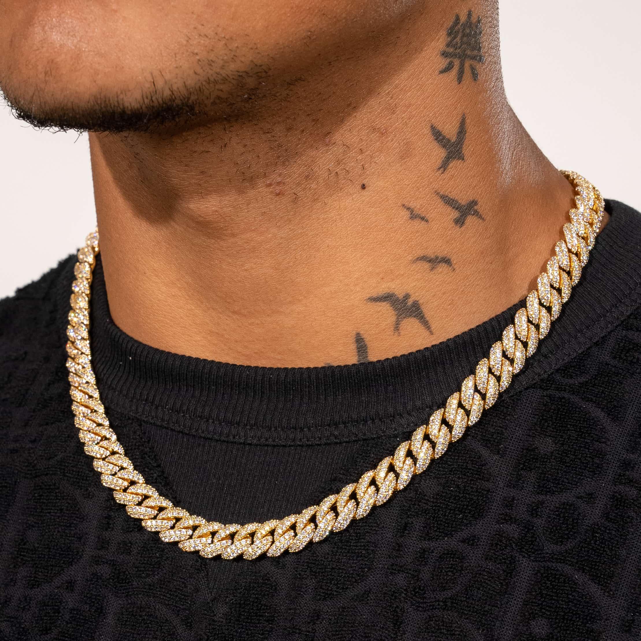 8mm Moissanite Cuban Link Chain - 18k Vermeil - D Color - IF - Image 2
