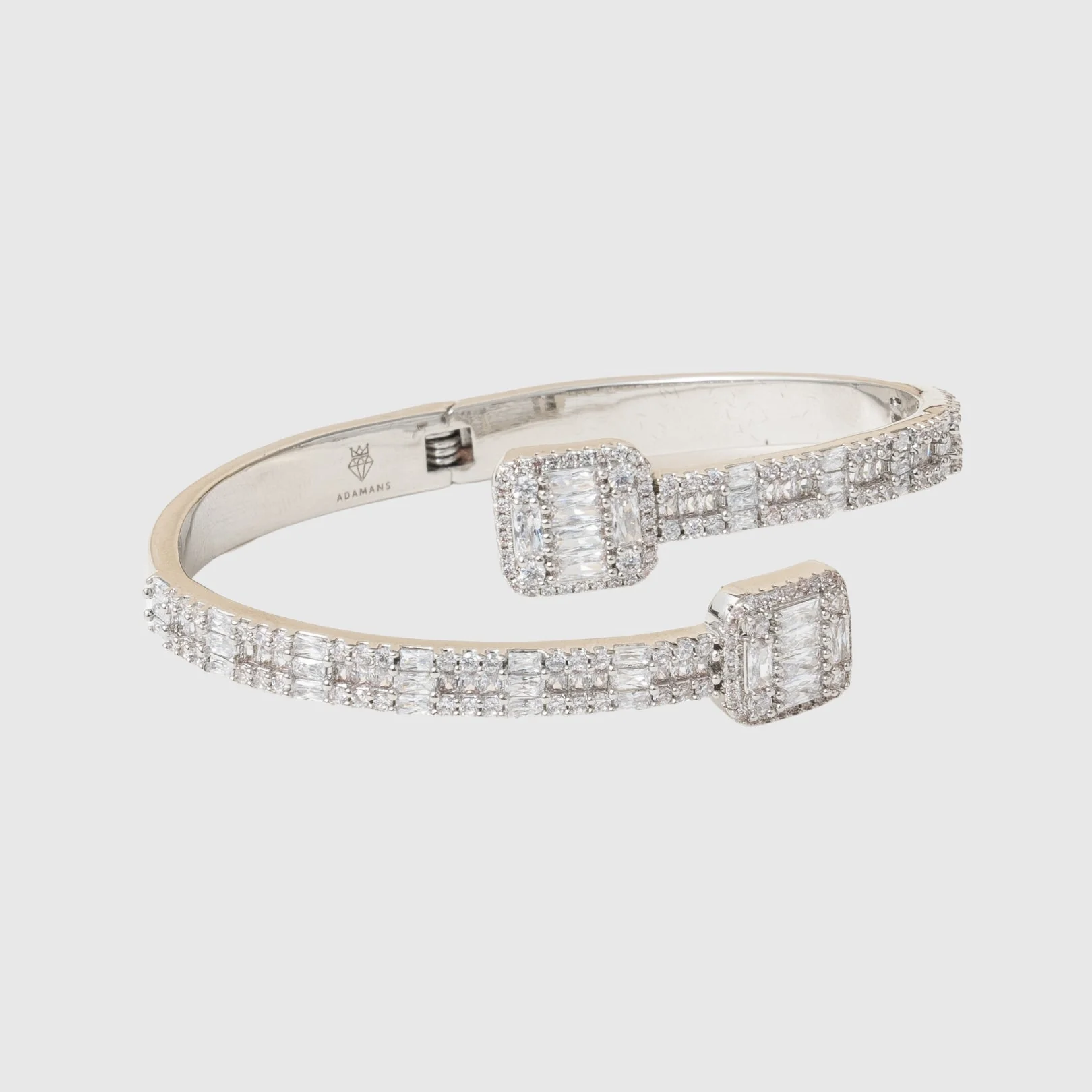 Baguette Bangle Bracelet - White Gold - Image 2