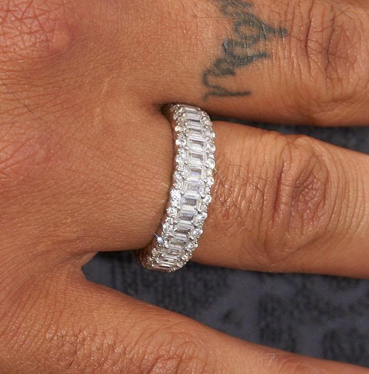 Baguette Prong Band Ring - White Gold - Image 3
