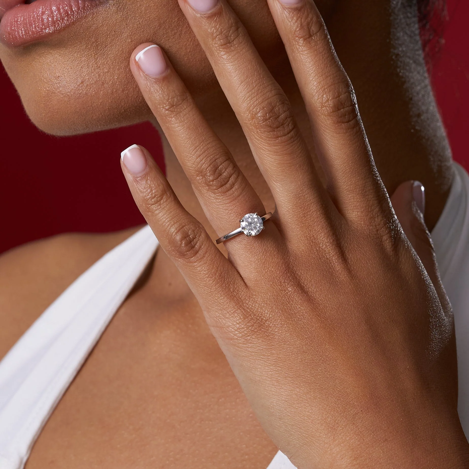 Big Round Solitare Moissanite Engagement Ring - Image 6