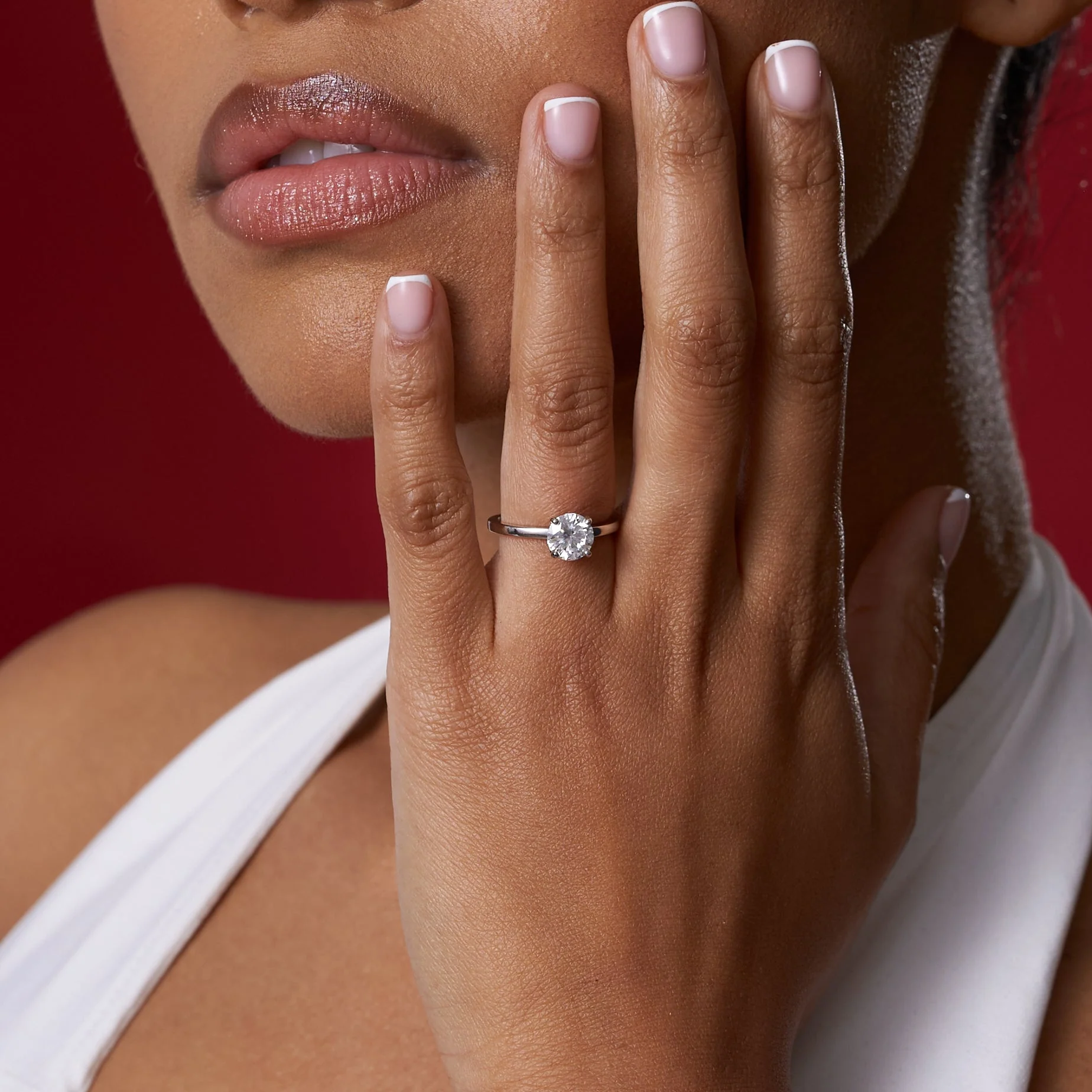 Big Round Solitare Moissanite Engagement Ring - Image 7