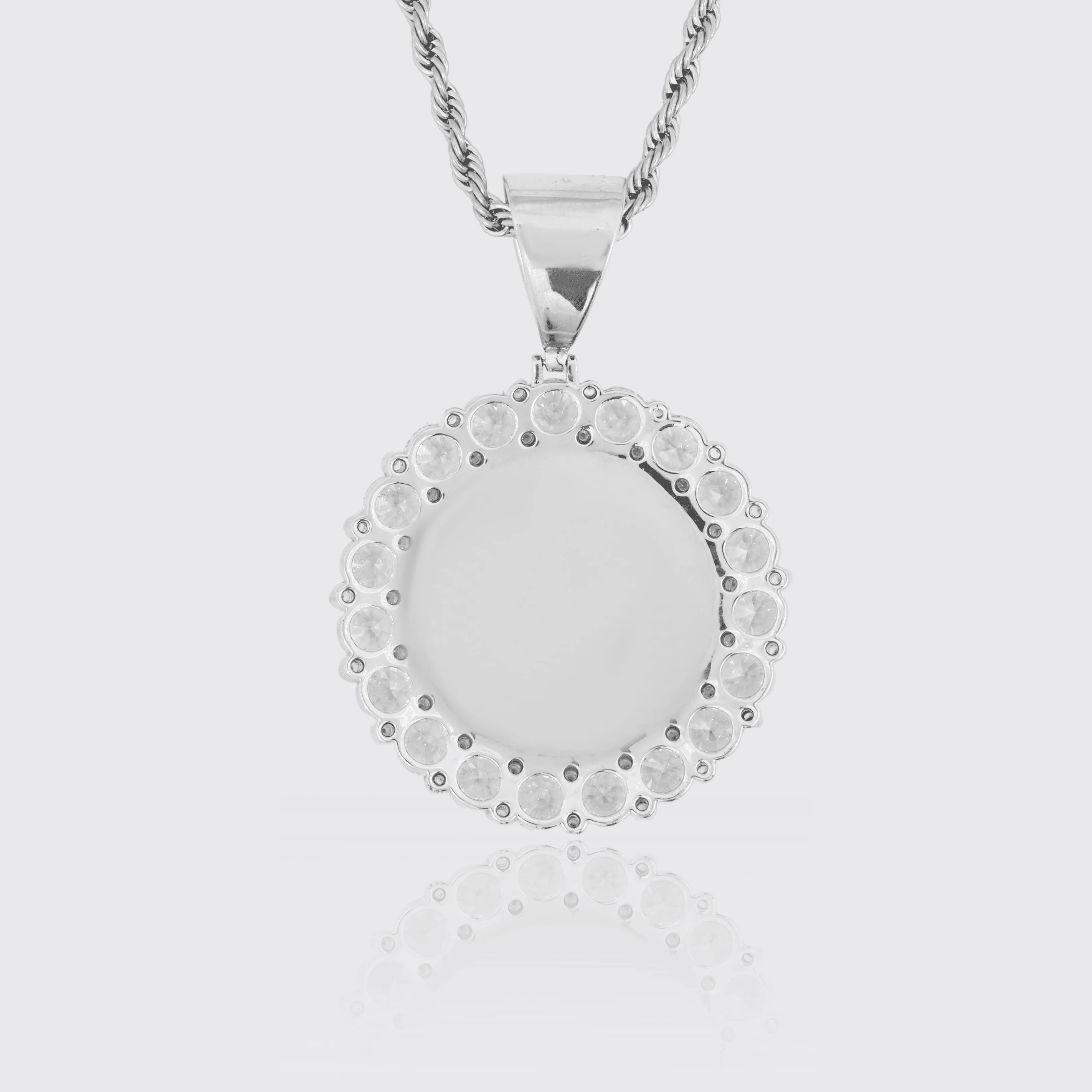 Big Stone Custom Image Circle Pendant - Image 2
