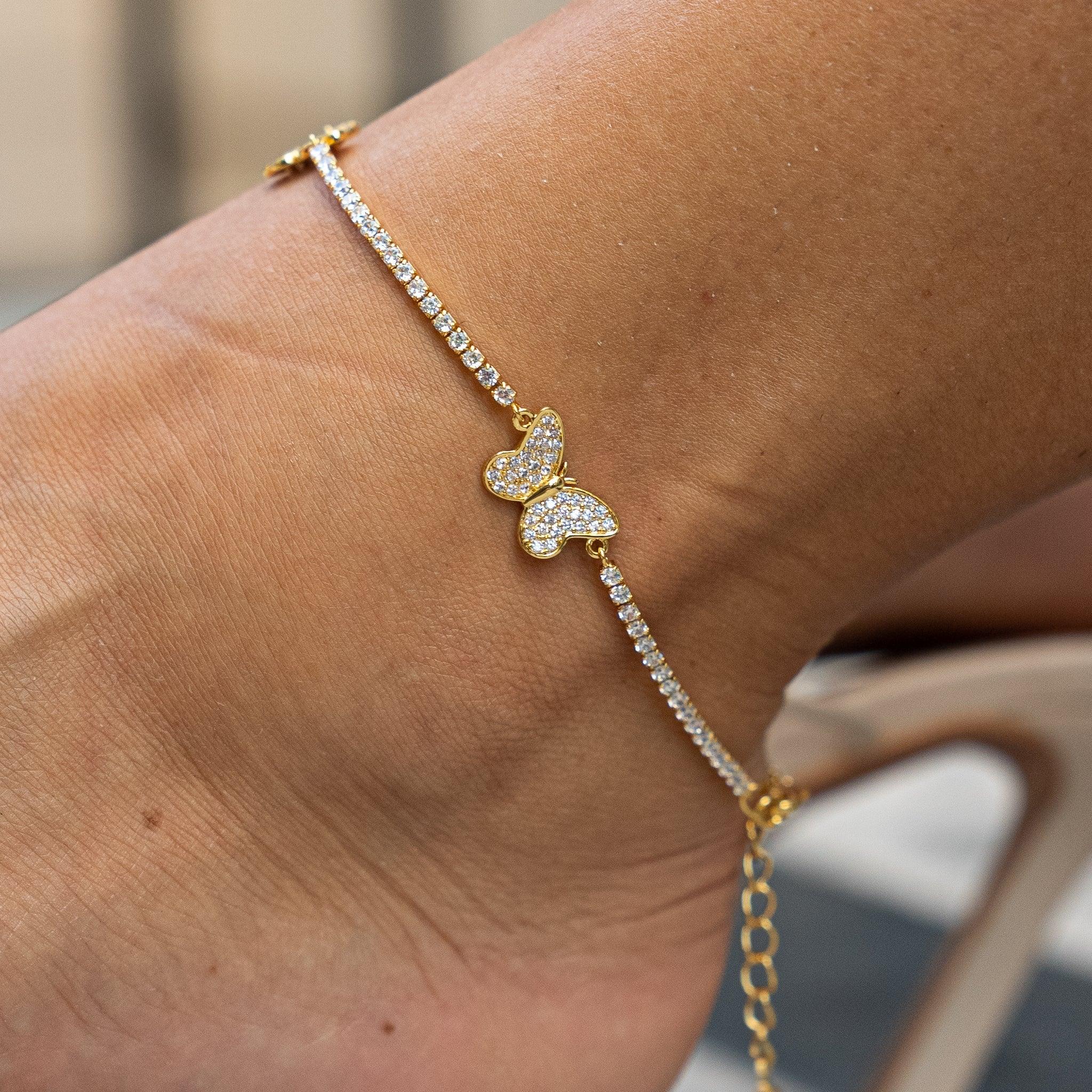 Butterfly Anklet - Gold - Image 2