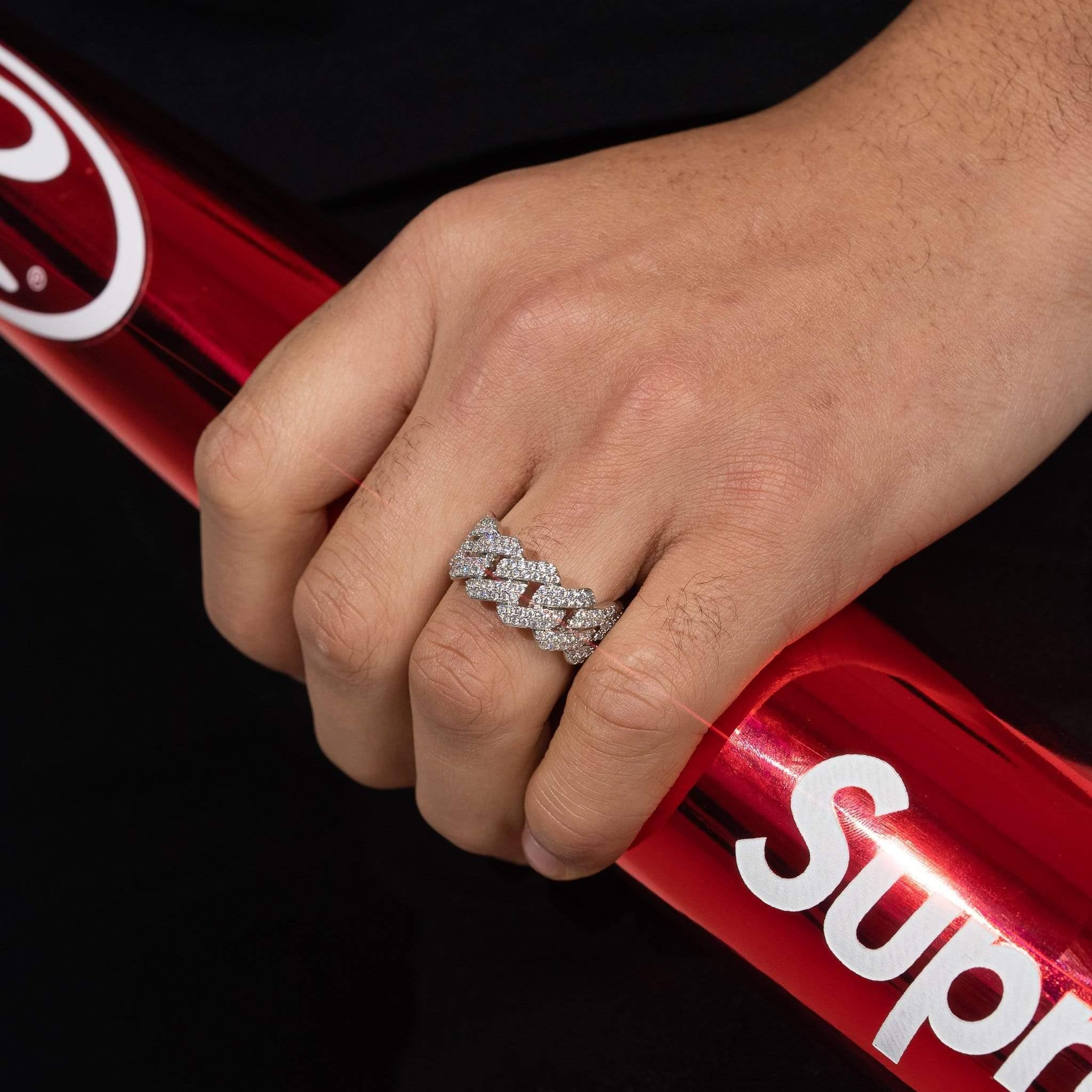 Cuban Diamond Ring - White Gold - Image 2