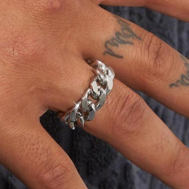 Cuban Link Ring - White Gold - Image 2