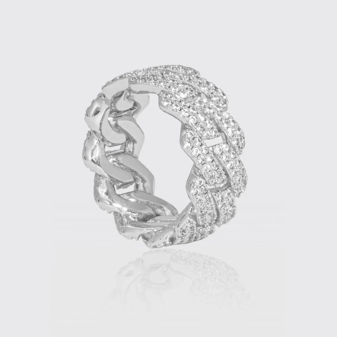 Cuban Moissanite Ring - Silver - D Color - IF - Image 3