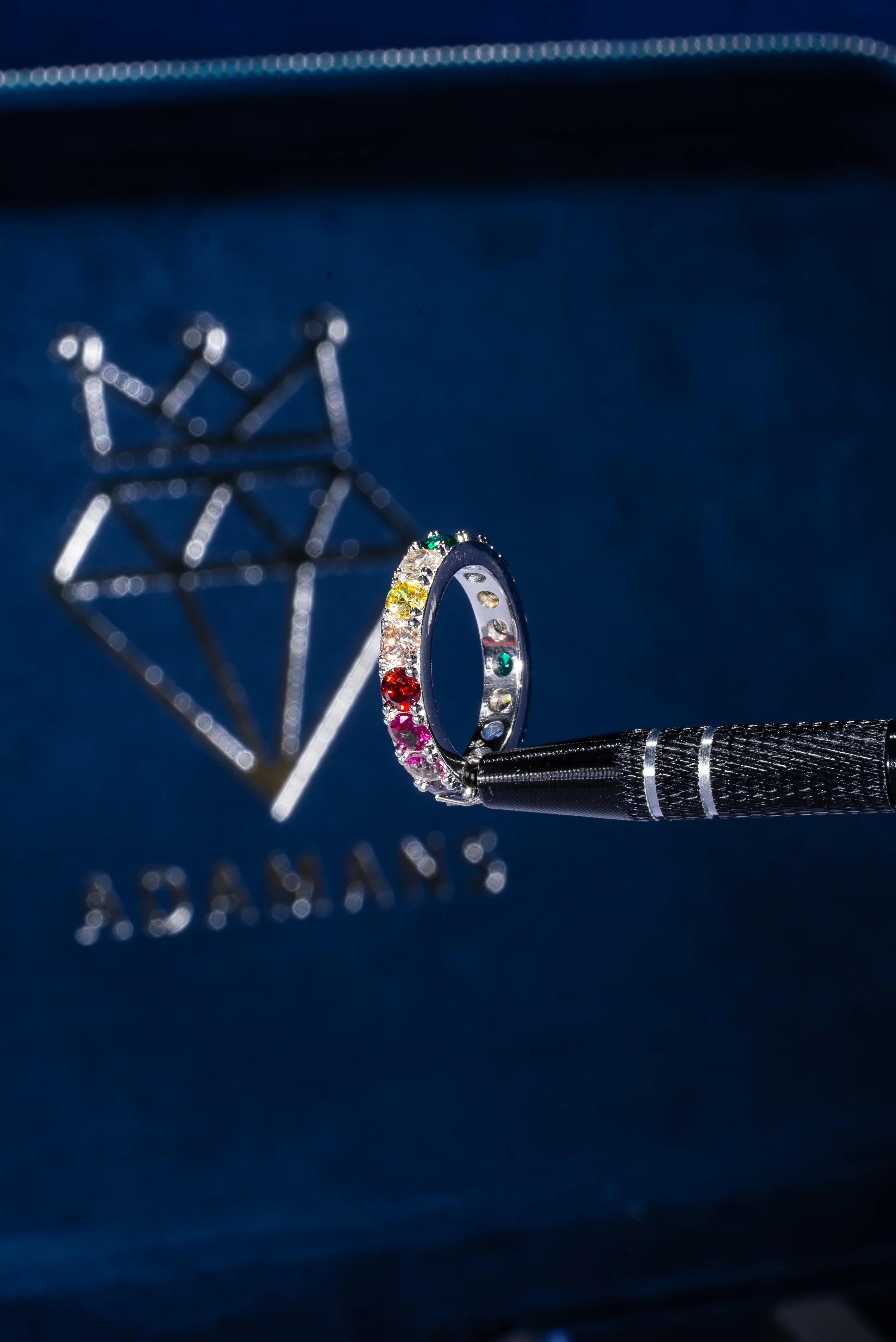 Multi-Colored Gemstone Tennis Ring - 925 Silver - Image 7