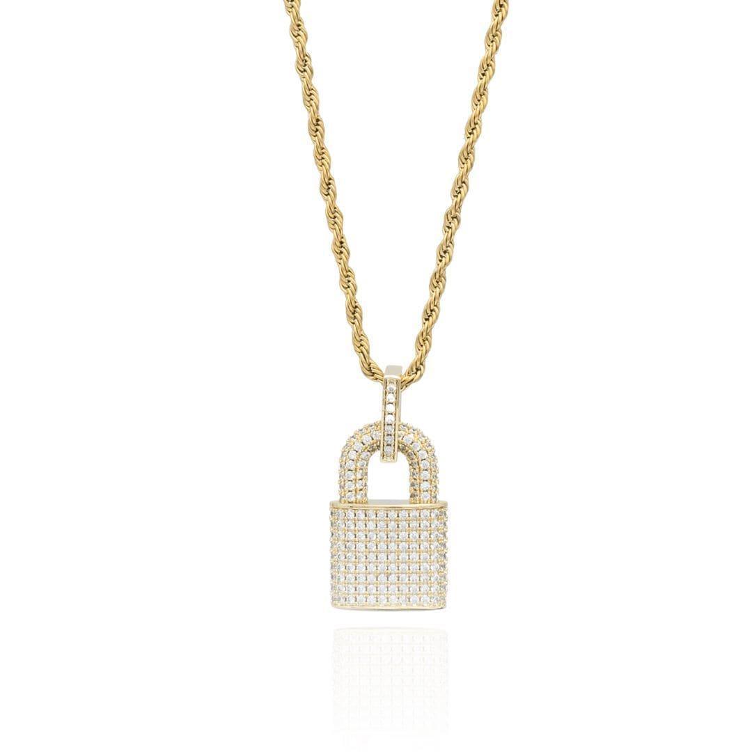 Diamond Lock Pendant - Gold - Image 4