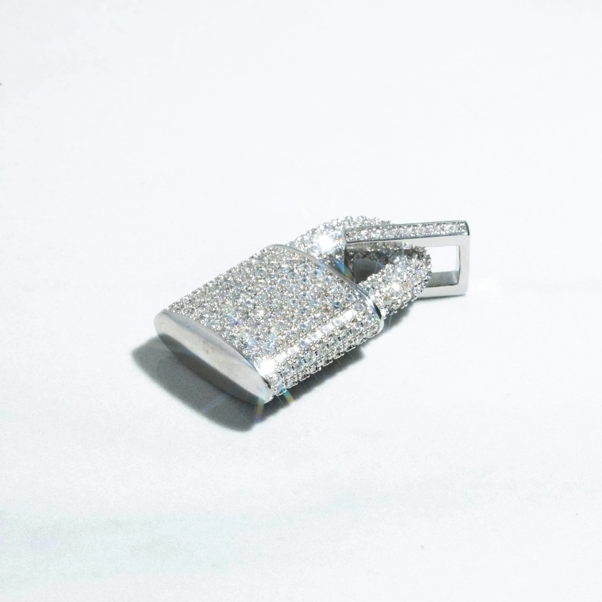 Diamond Lock Pendant - White Gold - Image 5