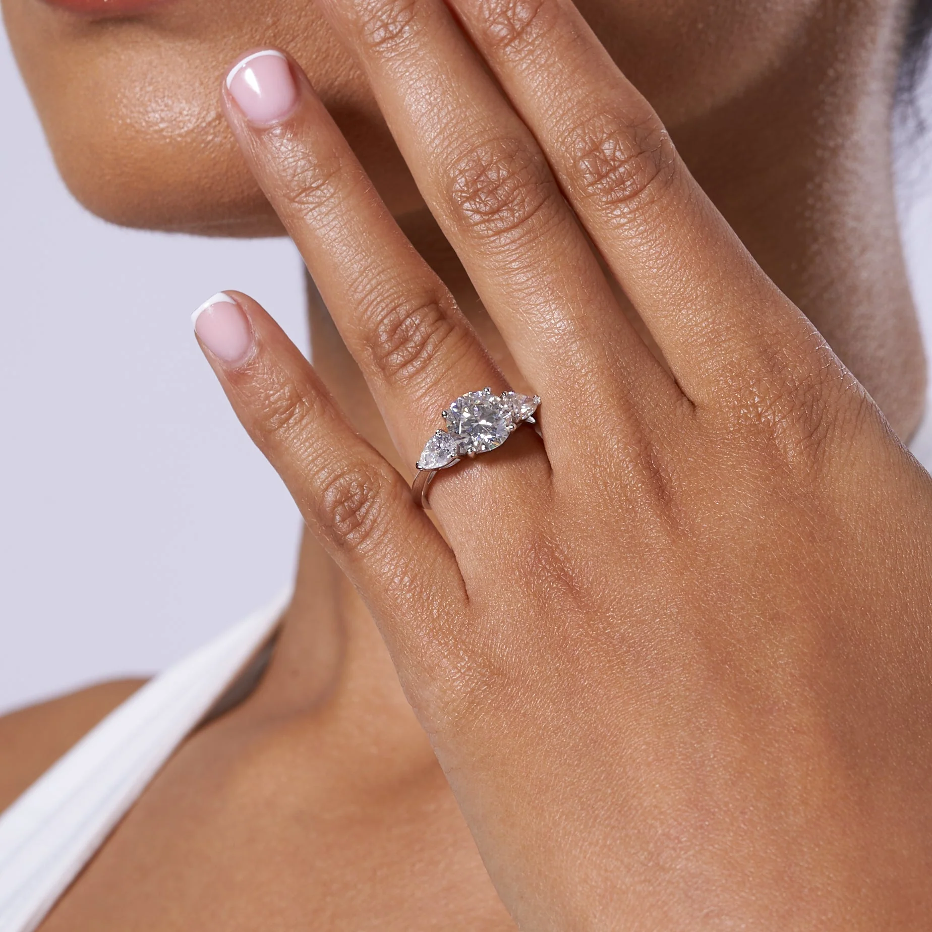 Eternal Three Stone Moissanite Engagement Ring - Image 2