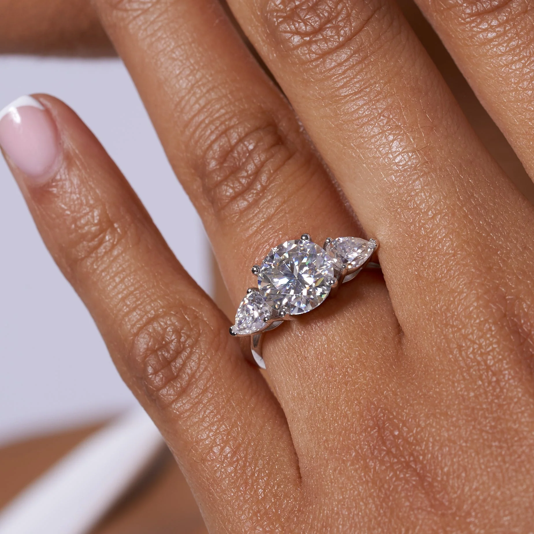 Eternal Three Stone Moissanite Engagement Ring - Image 3