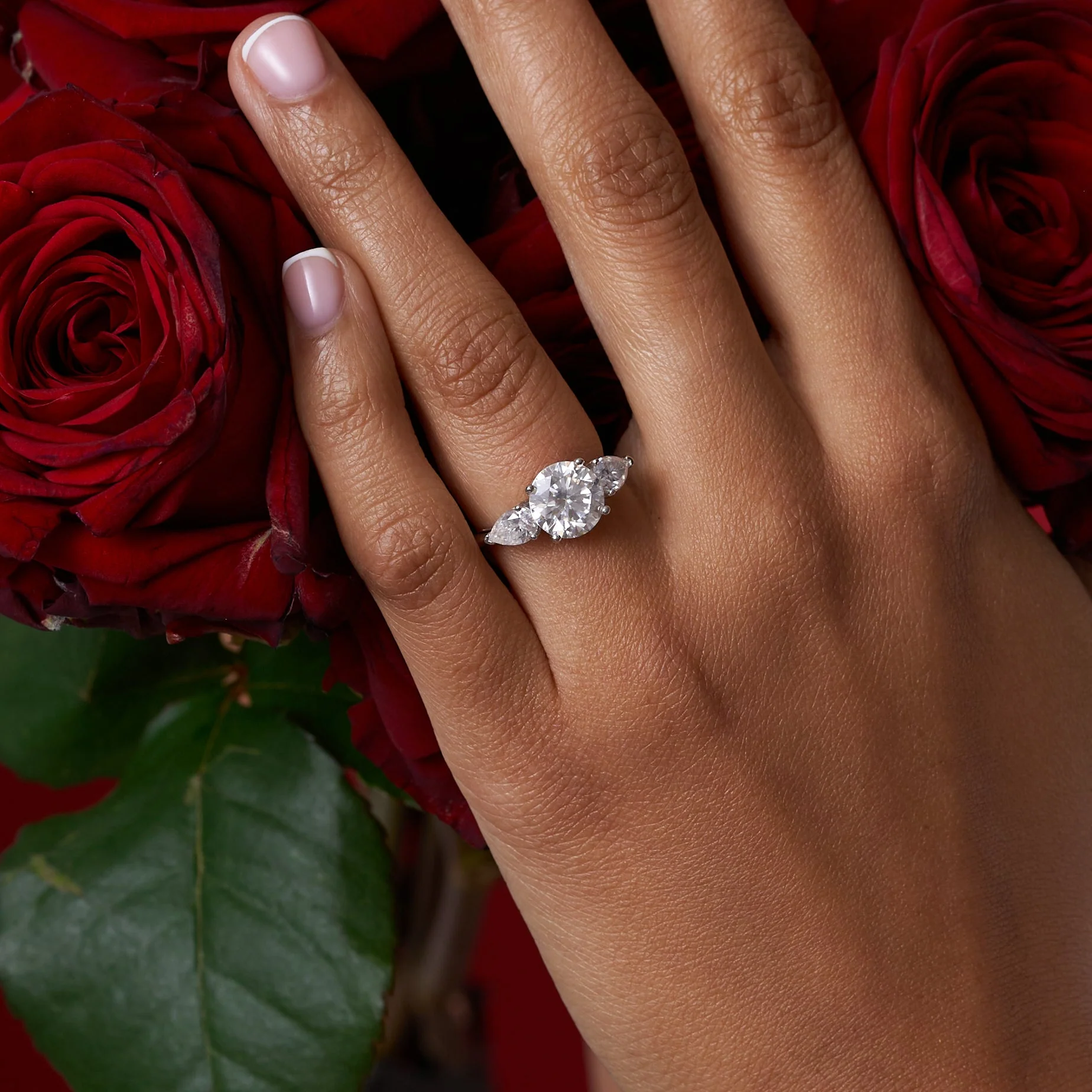 Eternal Three Stone Moissanite Engagement Ring - Image 4