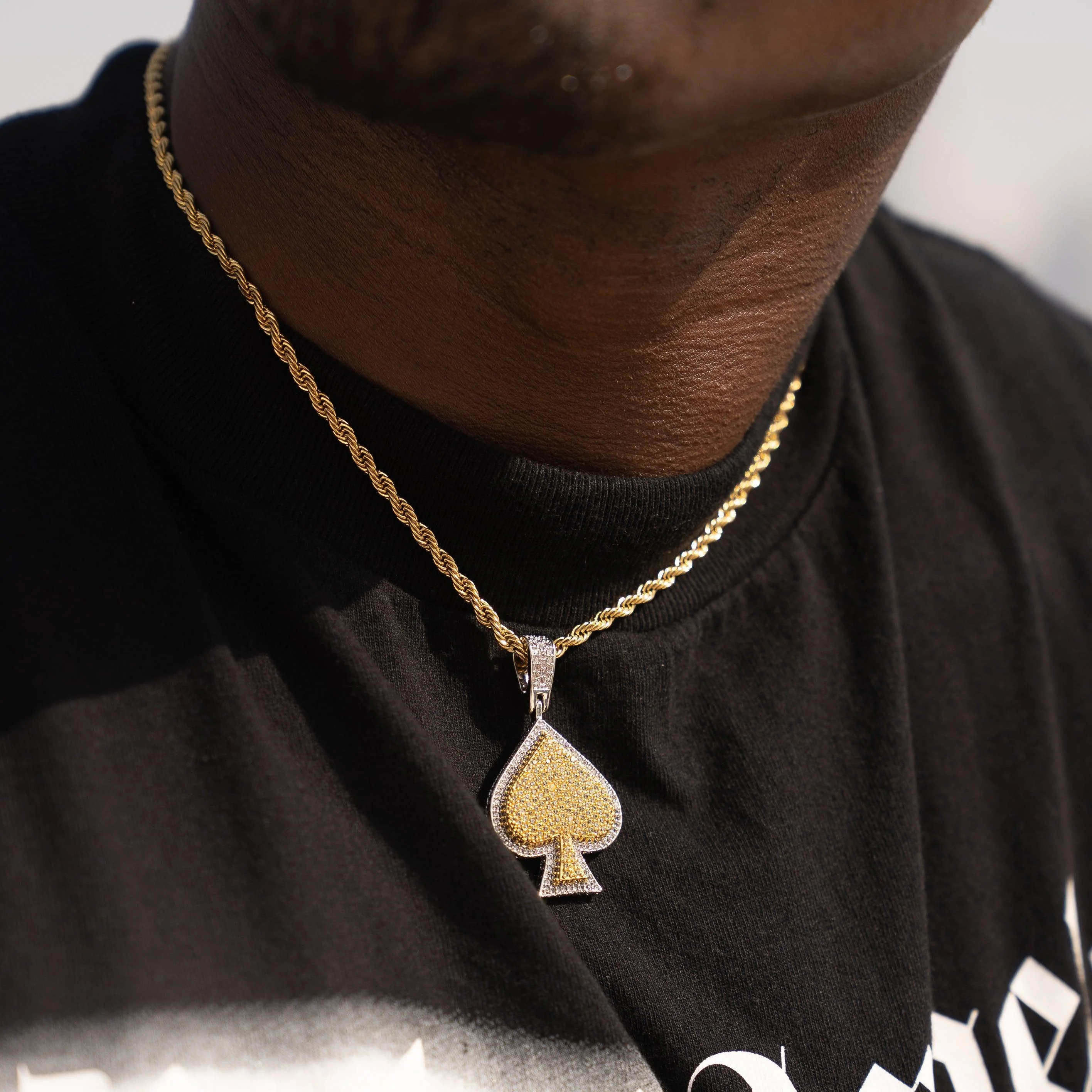 Iced Ace Pendant - Gold - Image 3