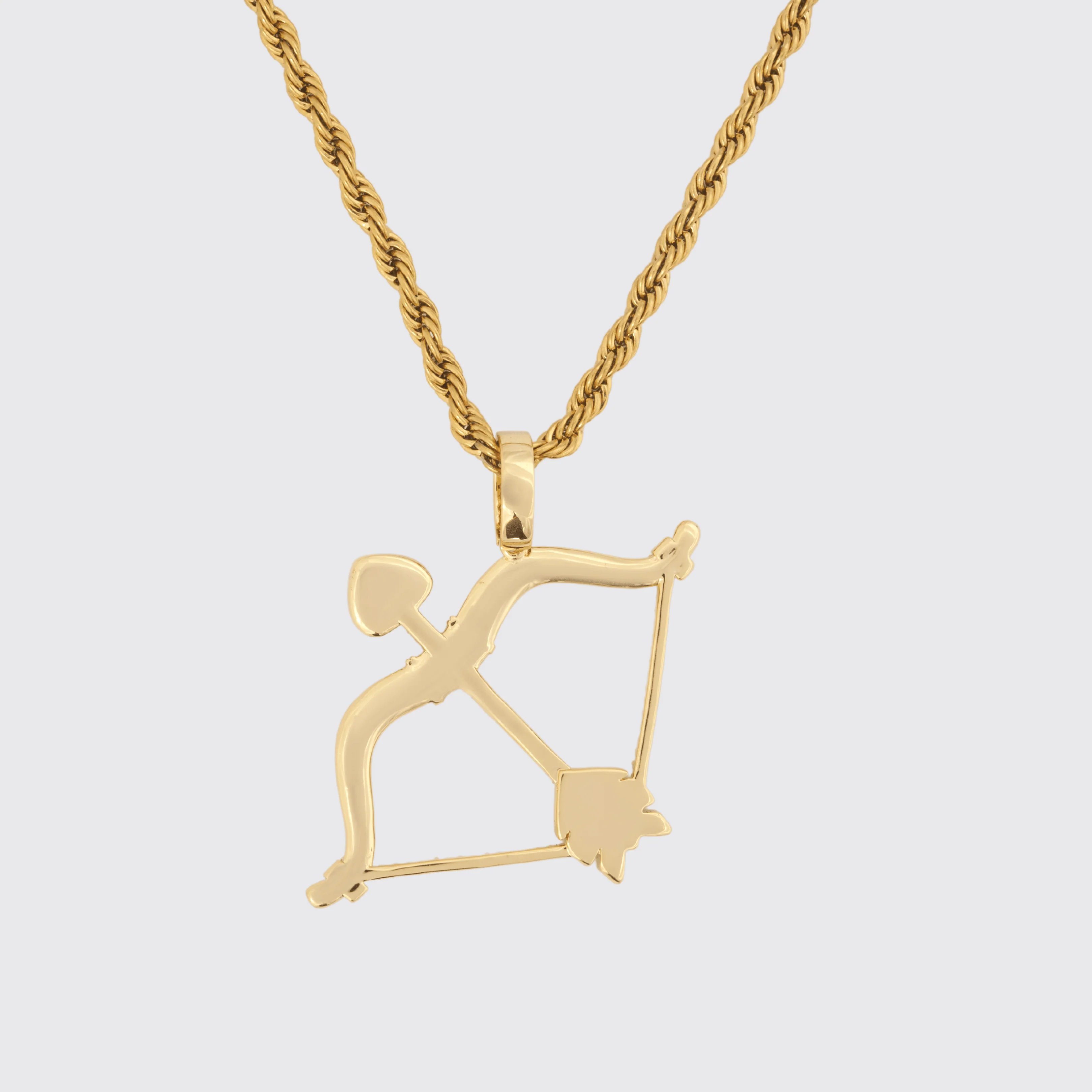 Iced Bow Pendant - Gold - Image 3