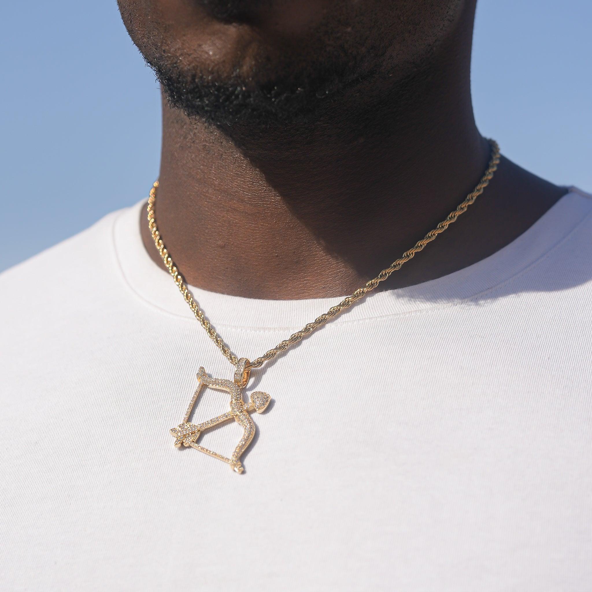 Iced Bow Pendant - Gold - Image 5