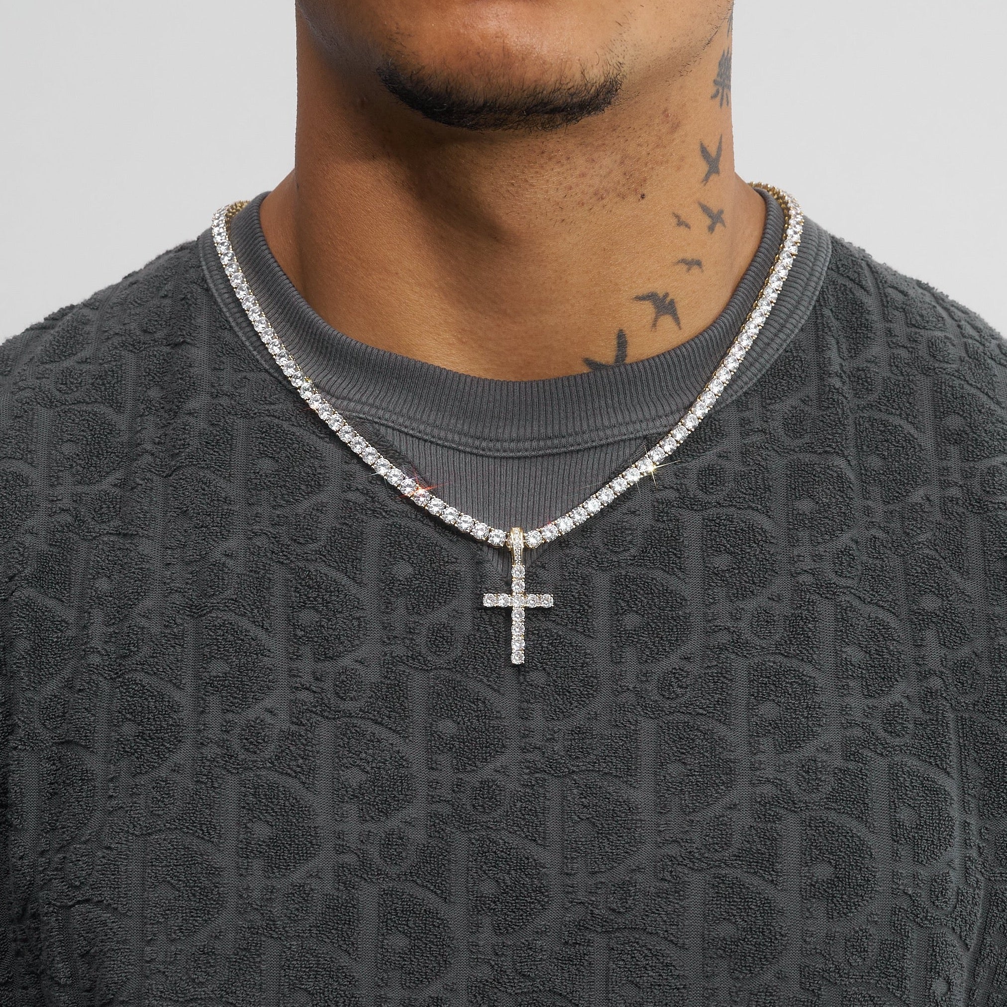 Diamond Cross Pendant - Gold - Image 3