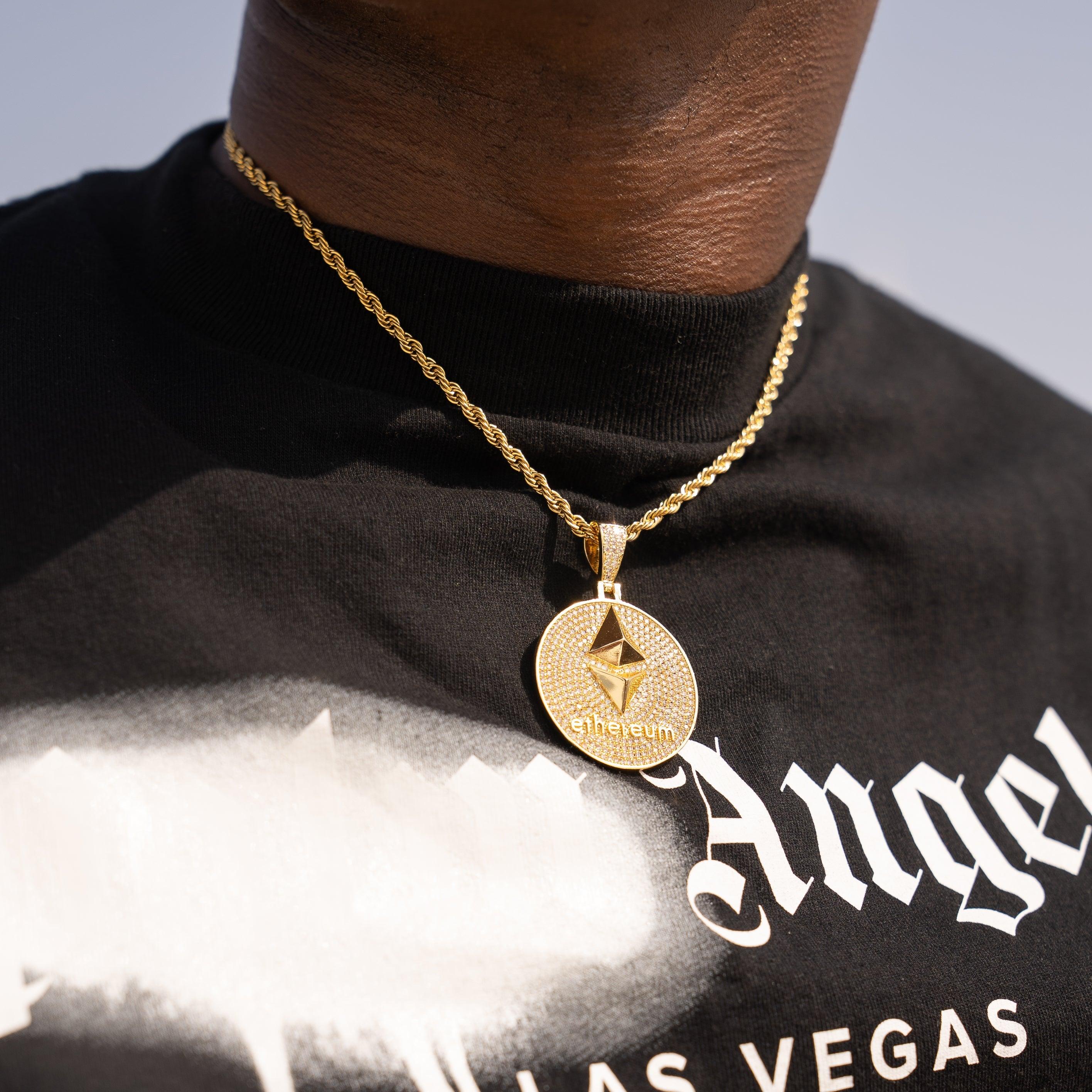 Iced Ethereum Pendant - Gold - Image 3