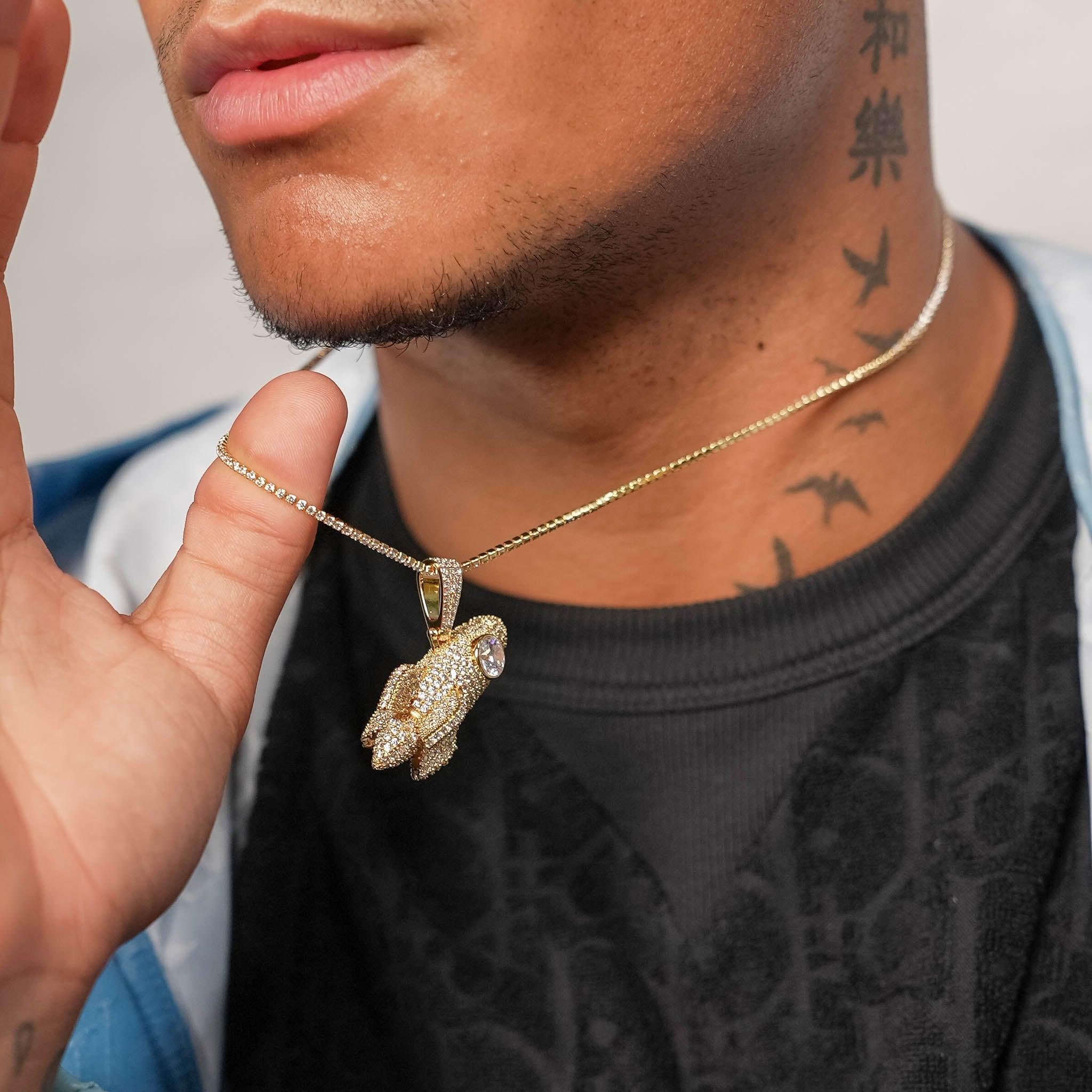 Iced Rocket Pendant - Gold - Image 3