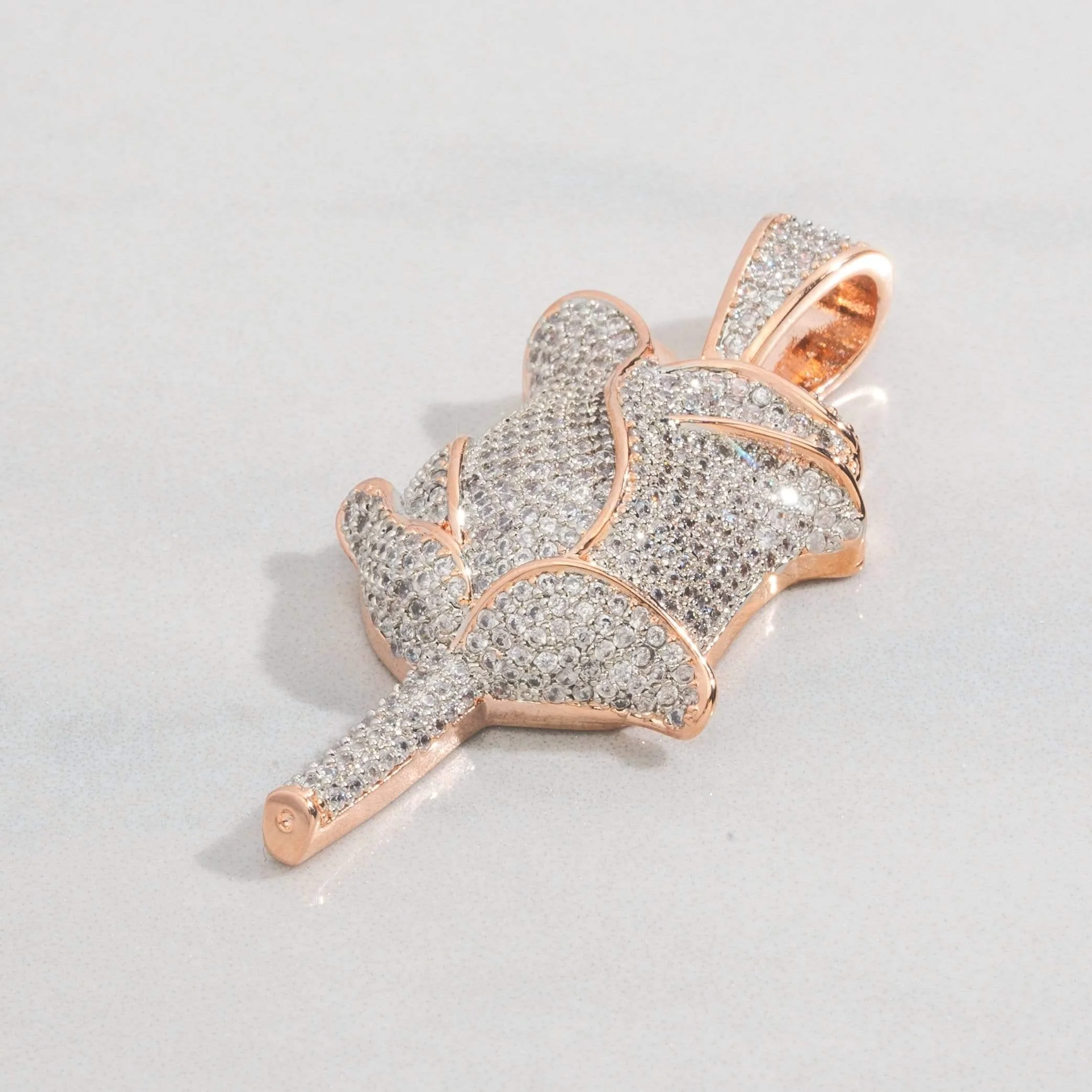 Iced Rose Pendant - Rose Gold - Image 4