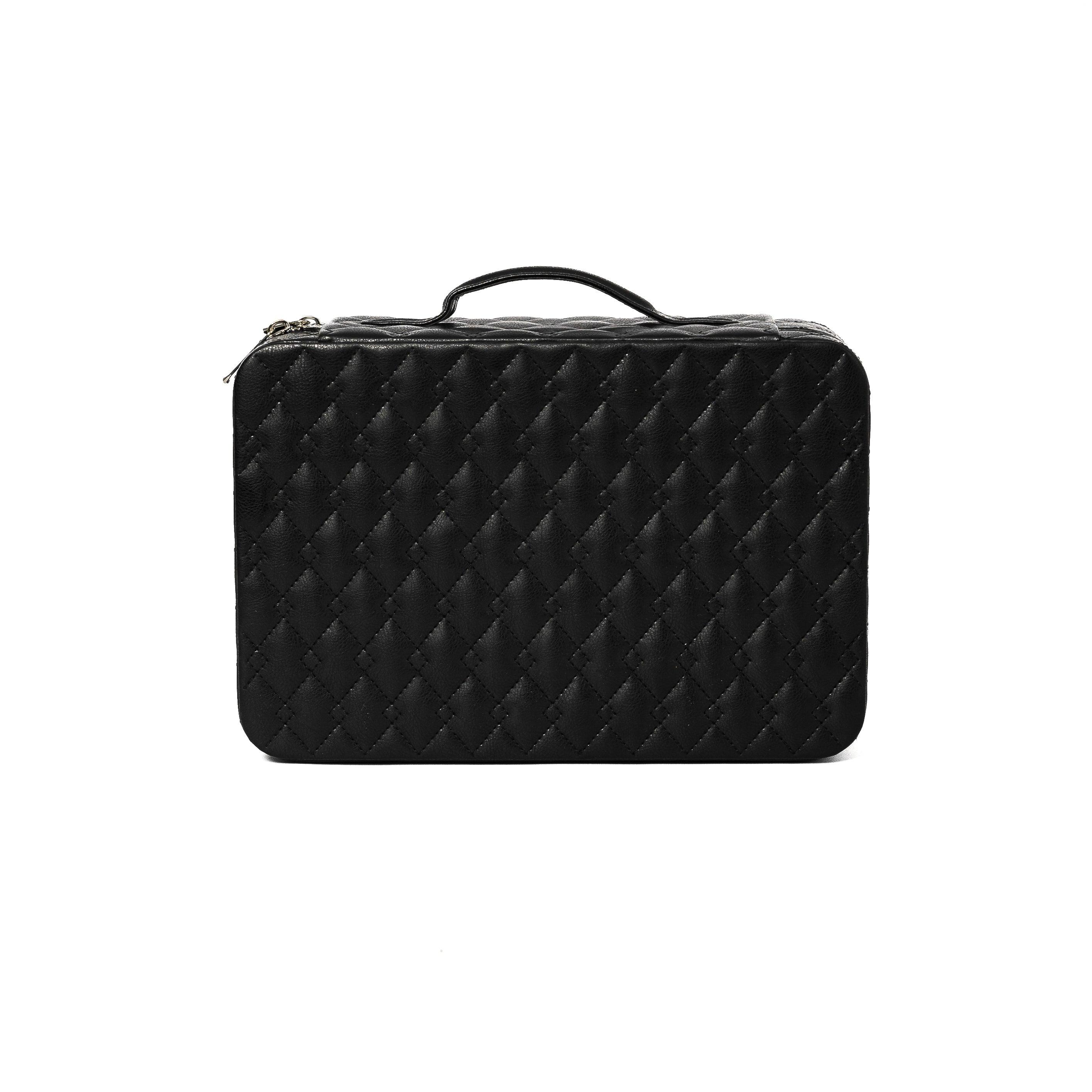 Leather Travel Jewelry Case - Jet Black & Orange - Image 12