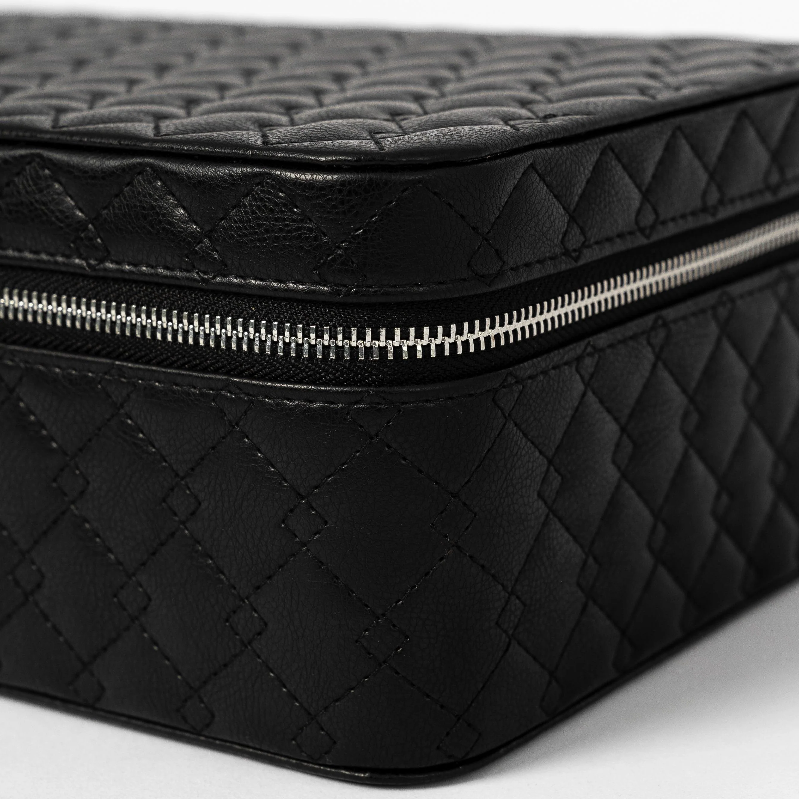 Leather Travel Jewelry Case - Jet Black & Orange - Image 5