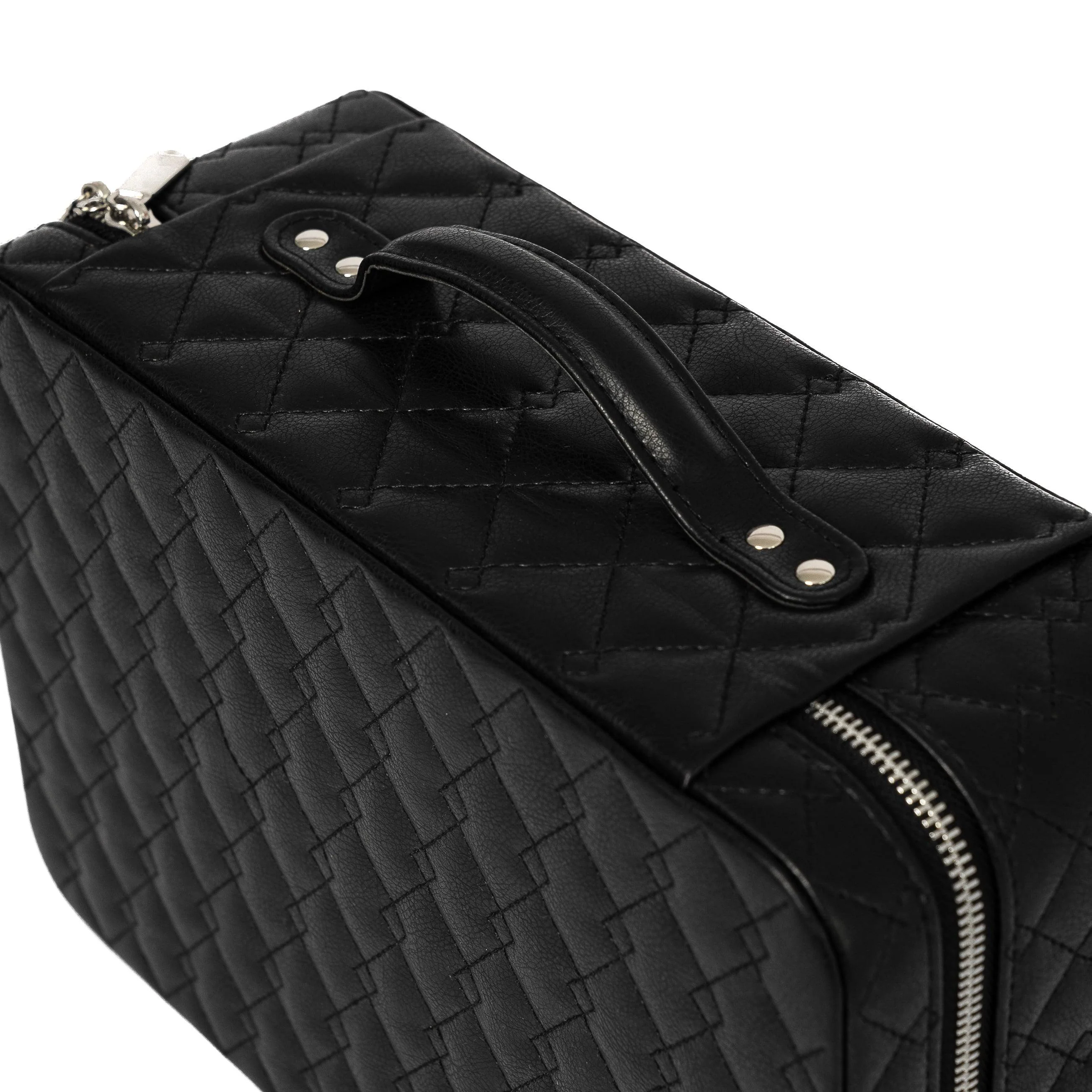 Leather Travel Jewelry Case - Jet Black & Orange - Image 6
