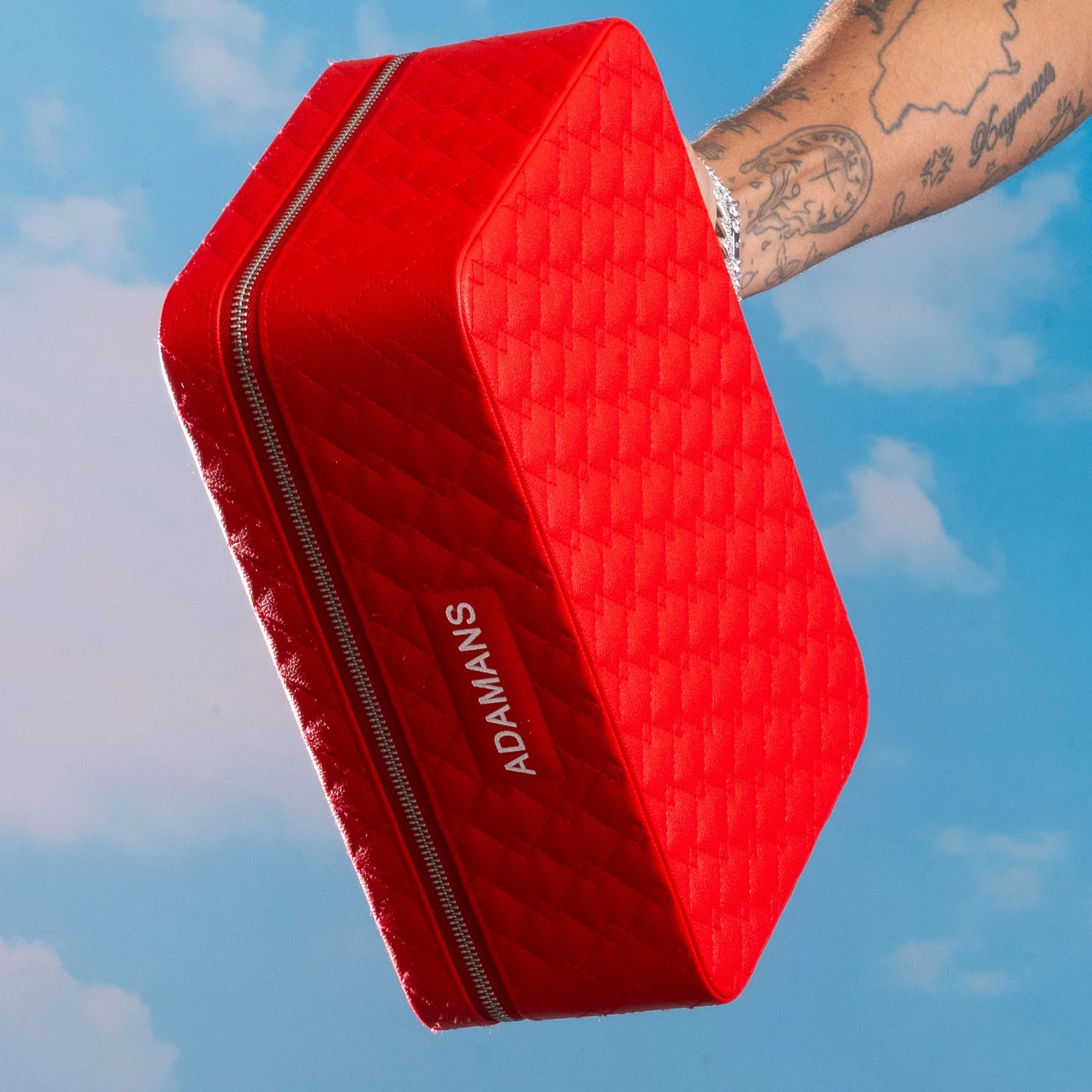 Leather Travel Jewelry Case - Red - Image 3