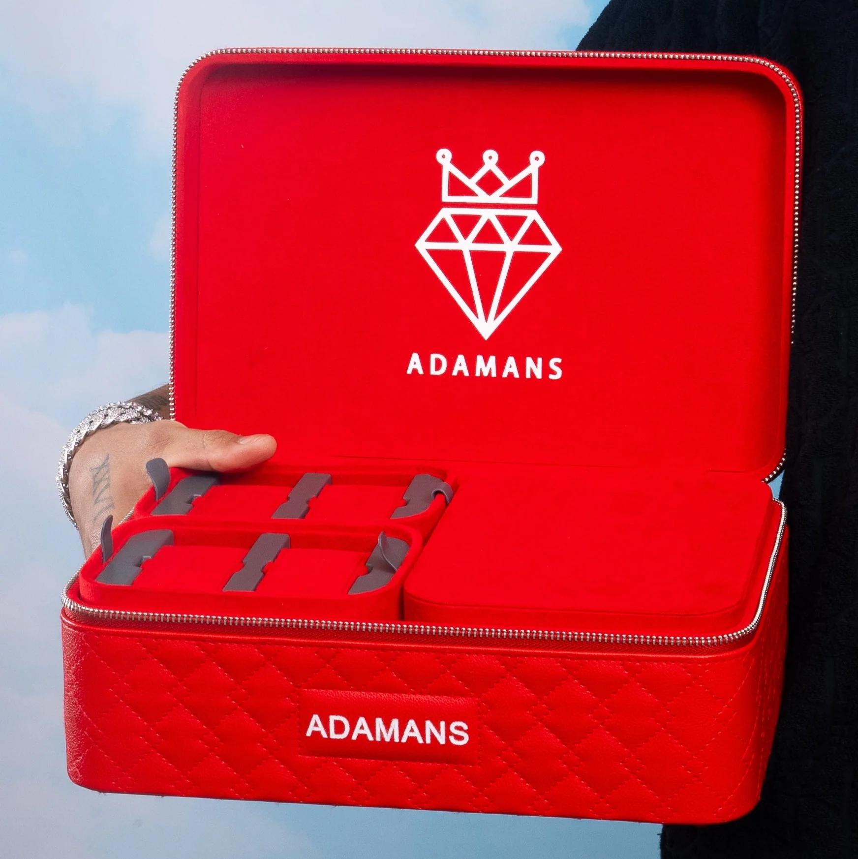 Leather Travel Jewelry Case - Red - Image 5