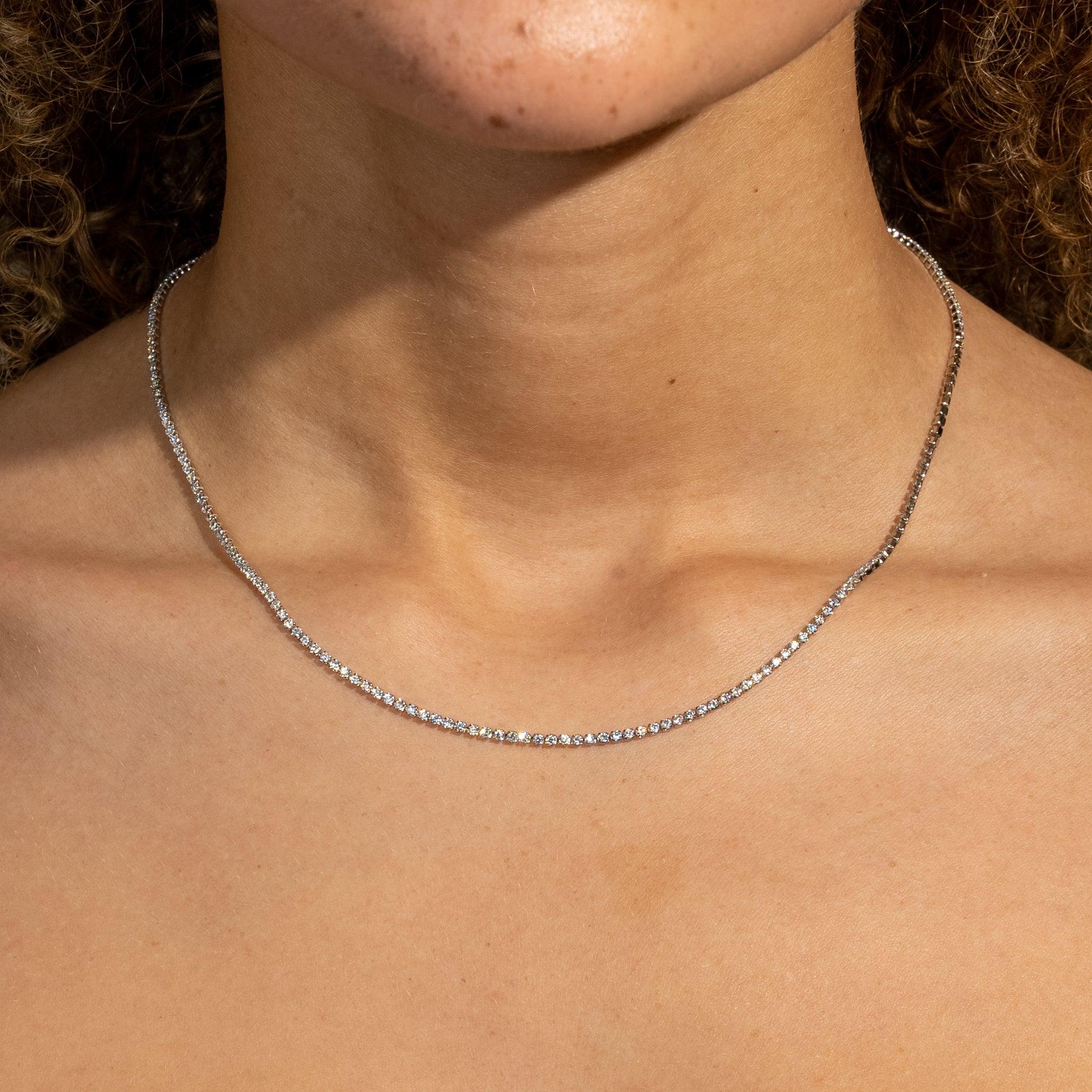 Moissanite Micro Tennis Chain - Silver - D Color - IF