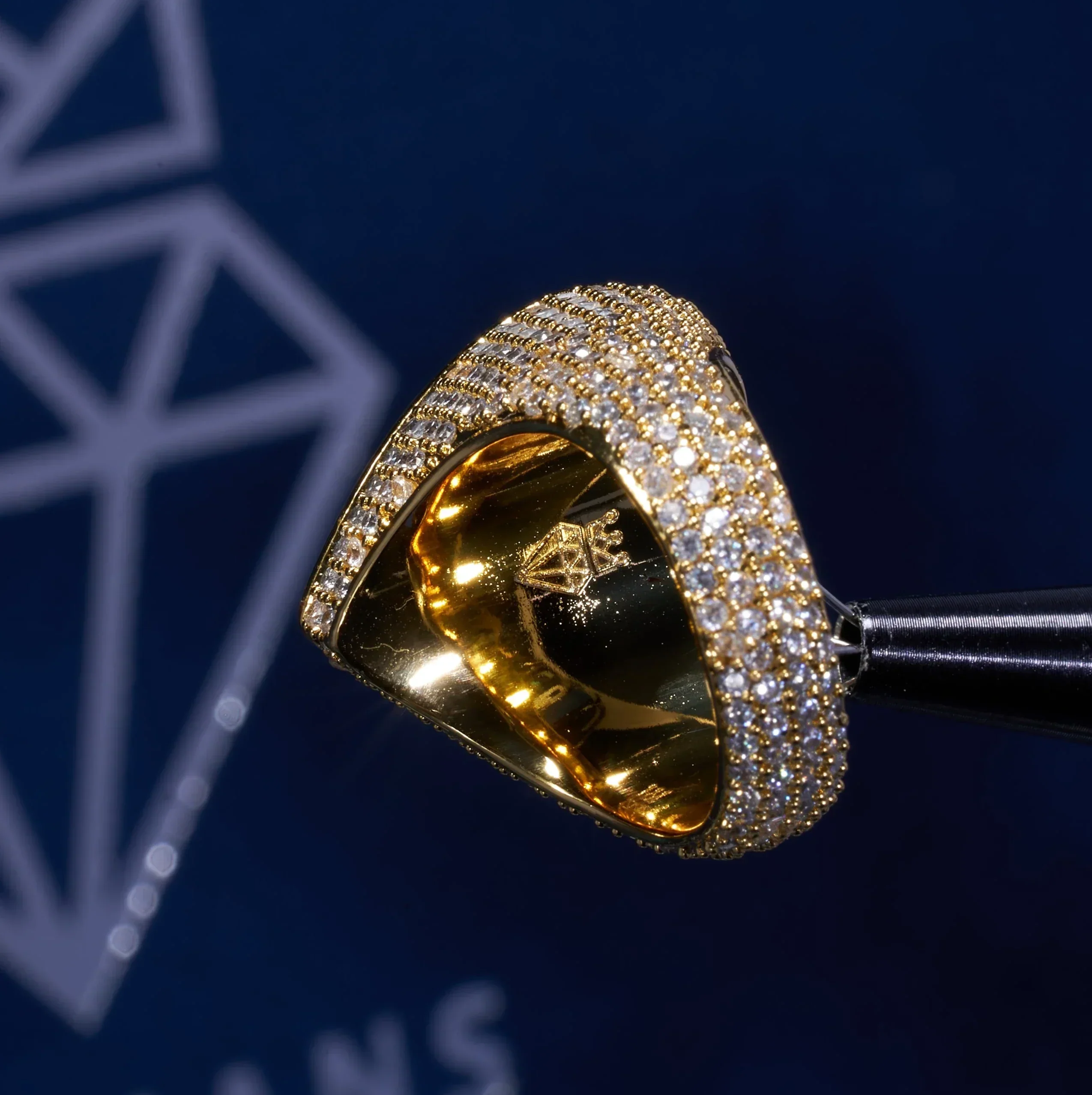Moissanite Heart Ring - 18k Vermeil - D Color - IF - Image 2