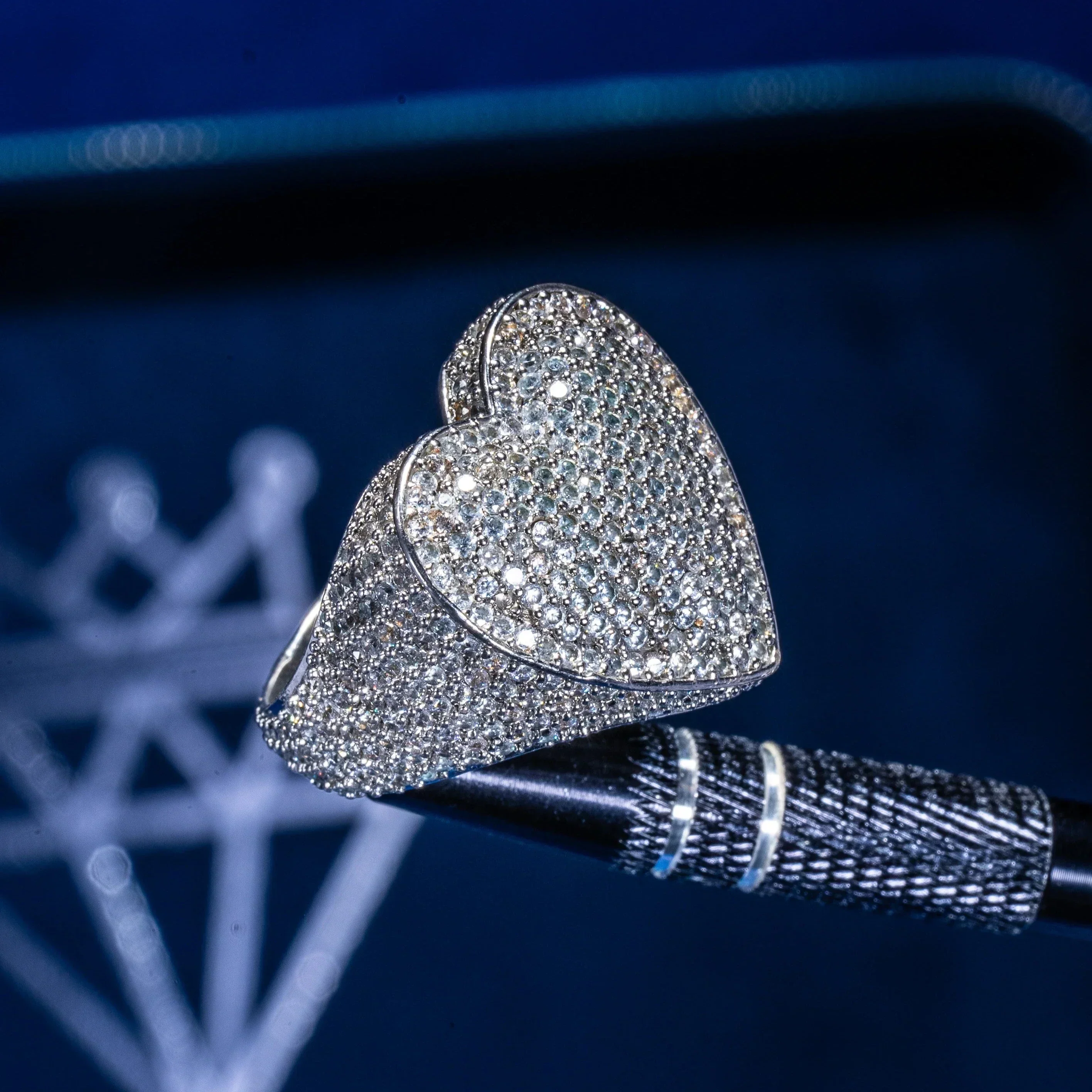 Moissanite Heart Ring - Silver - D Color - IF