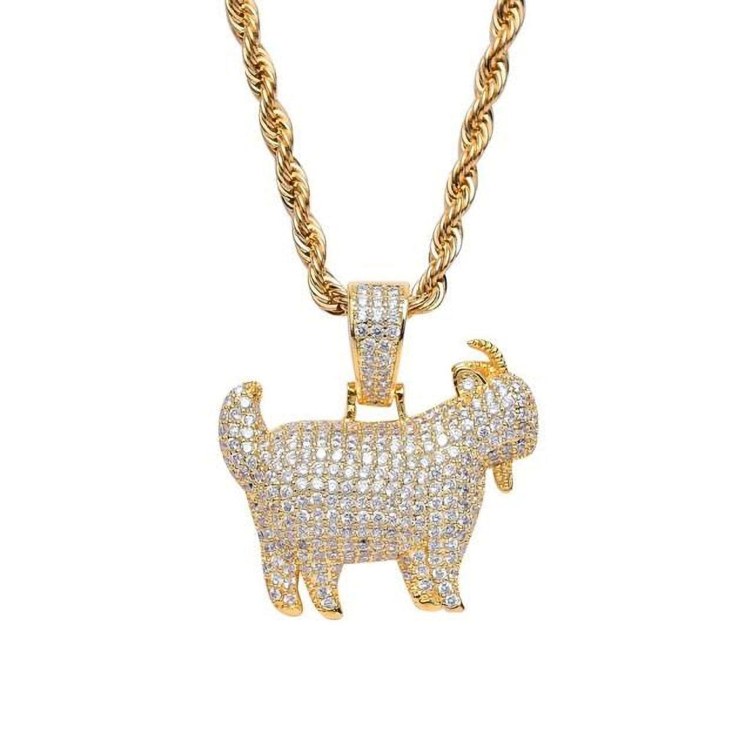 Moissanite Iced Goat Pendant - 18k Gold - D COLOR - VVS1 - Image 2