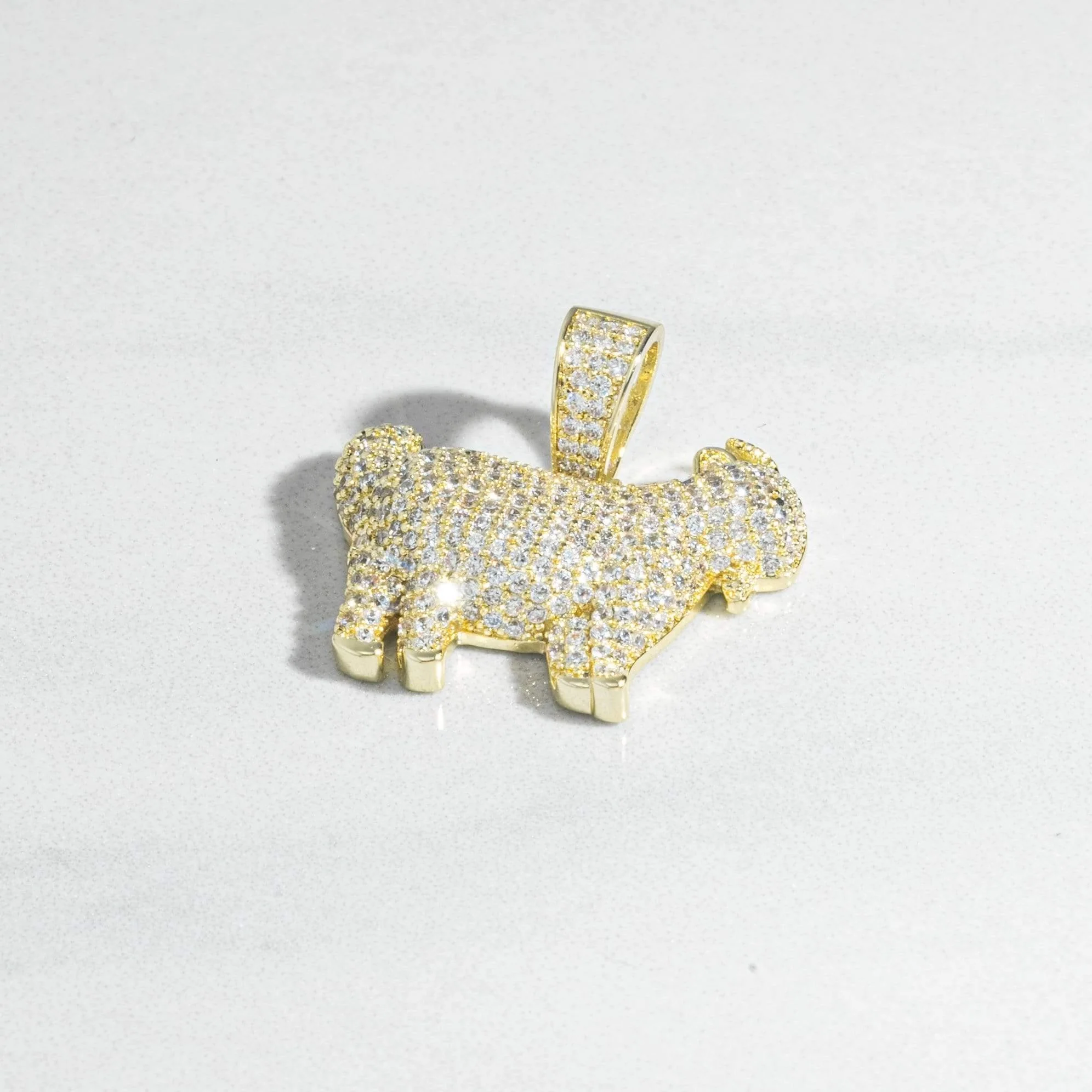 Moissanite Iced Goat Pendant - 18k Gold - D COLOR - VVS1 - Image 3
