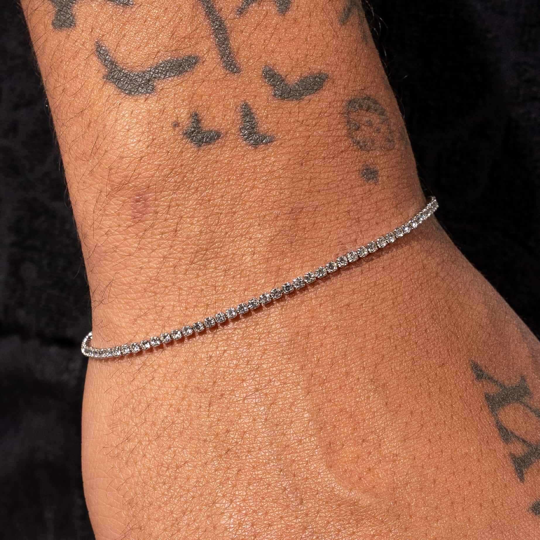 Moissanite Micro Tennis Bracelet - Silver - D Color - IF - Image 2