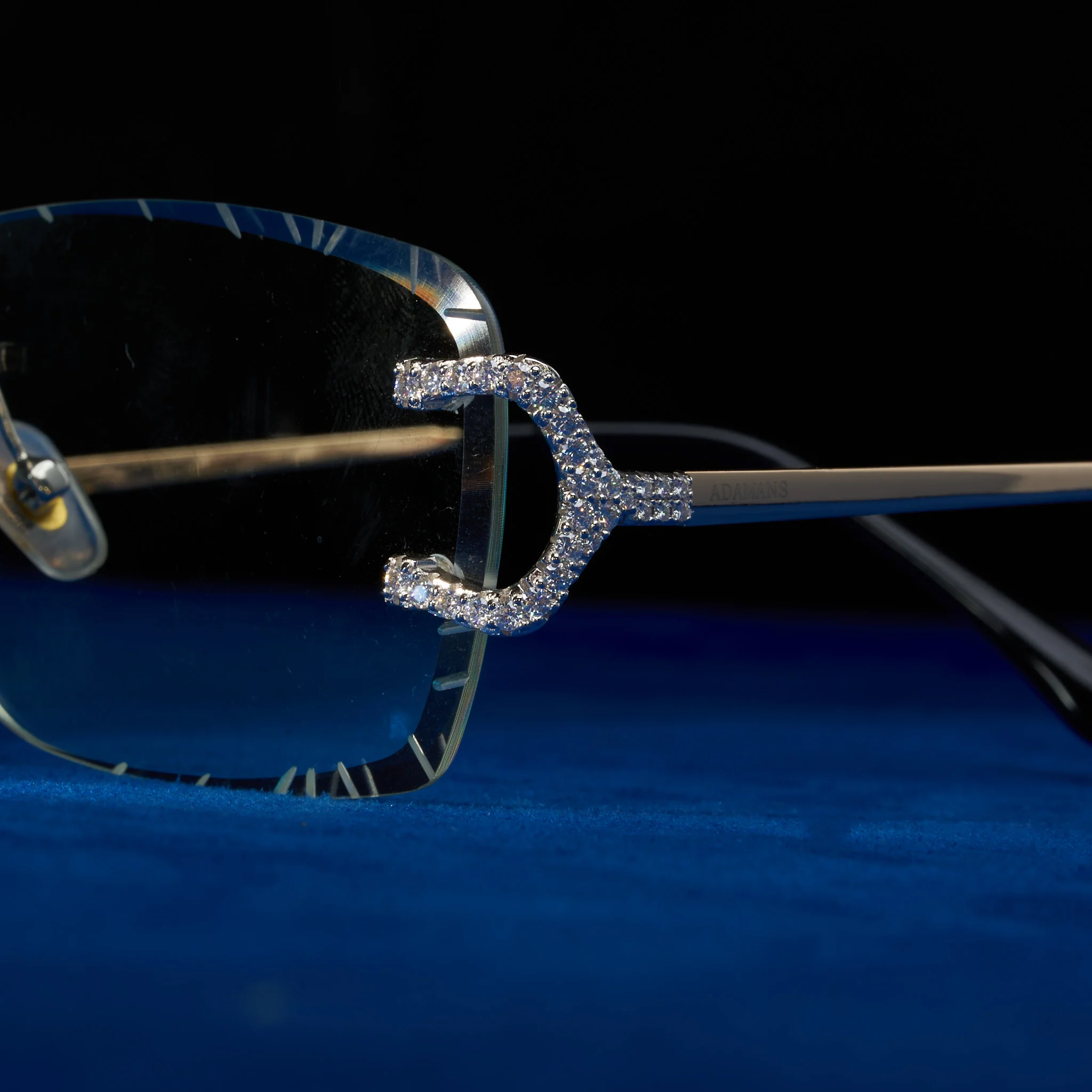 Moissanite Prong Sunglasses Clear - Silver - D Color - IF - Image 2