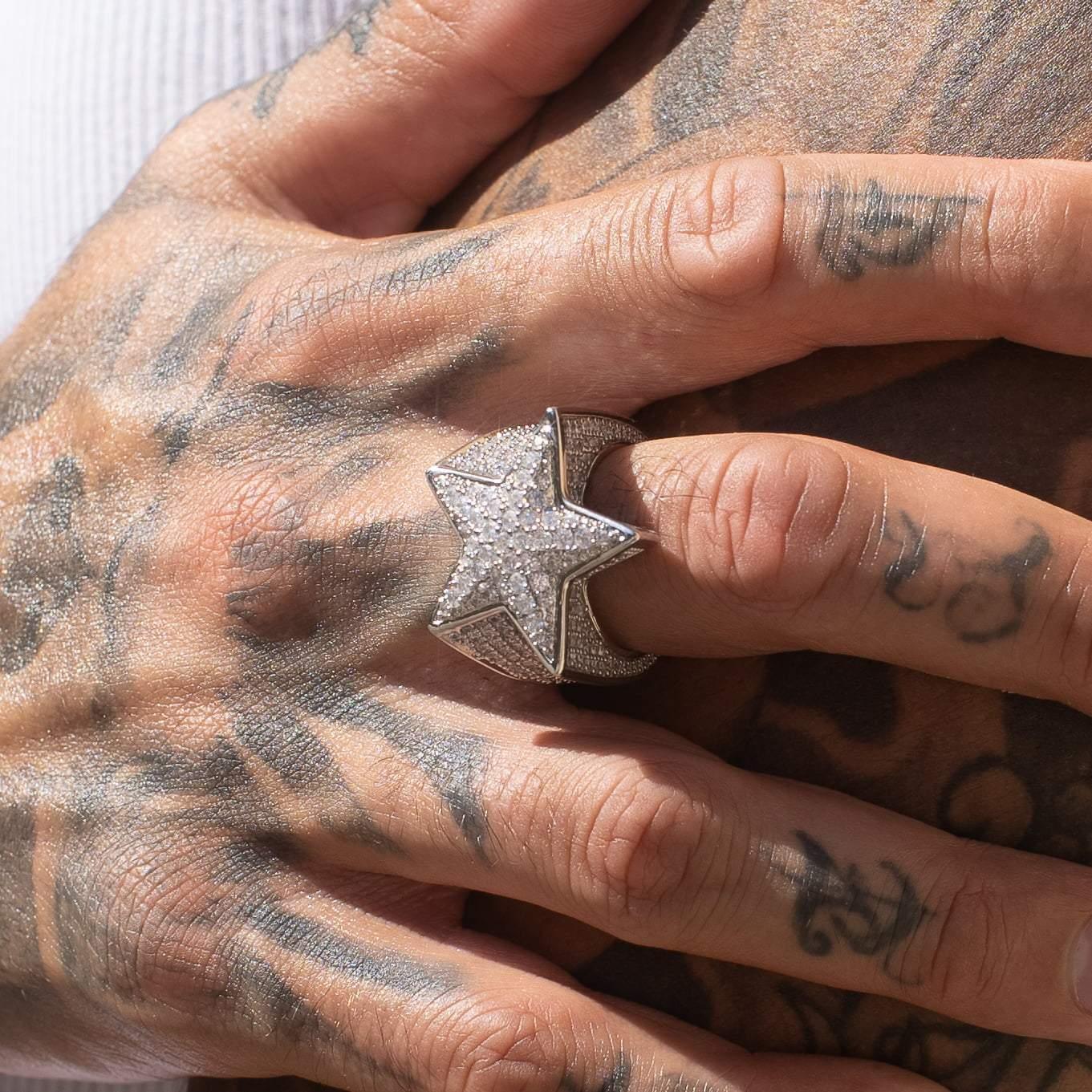 Moissanite Star Ring - Silver - D Color - IF - Image 3