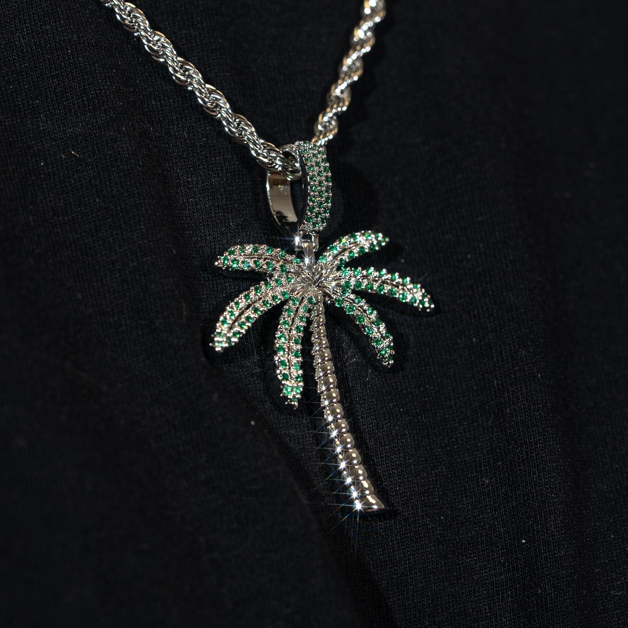 Palm Tree Pendant - White Gold - Image 3
