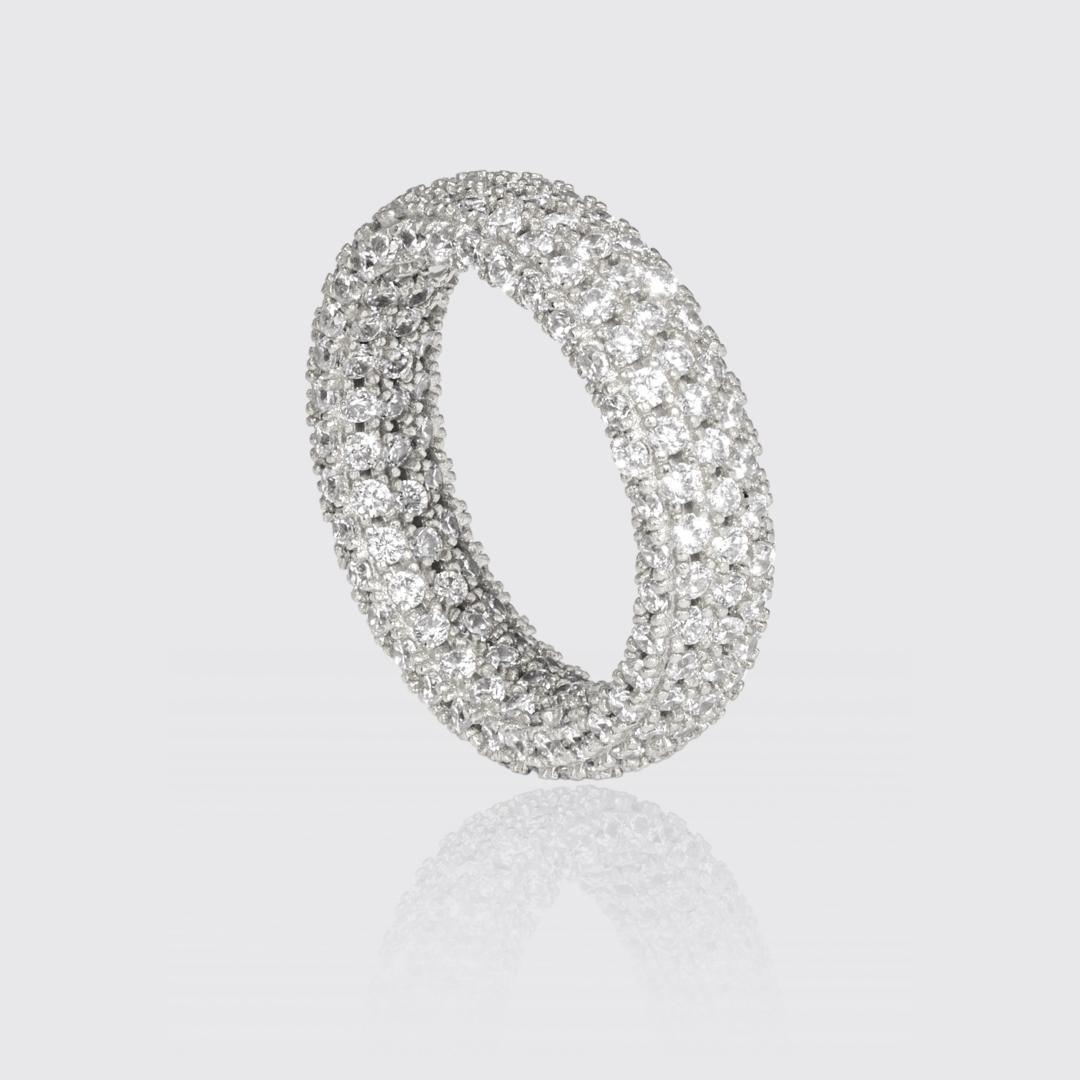 Paved Prong Infinity Ring - 925 Silver - Image 3