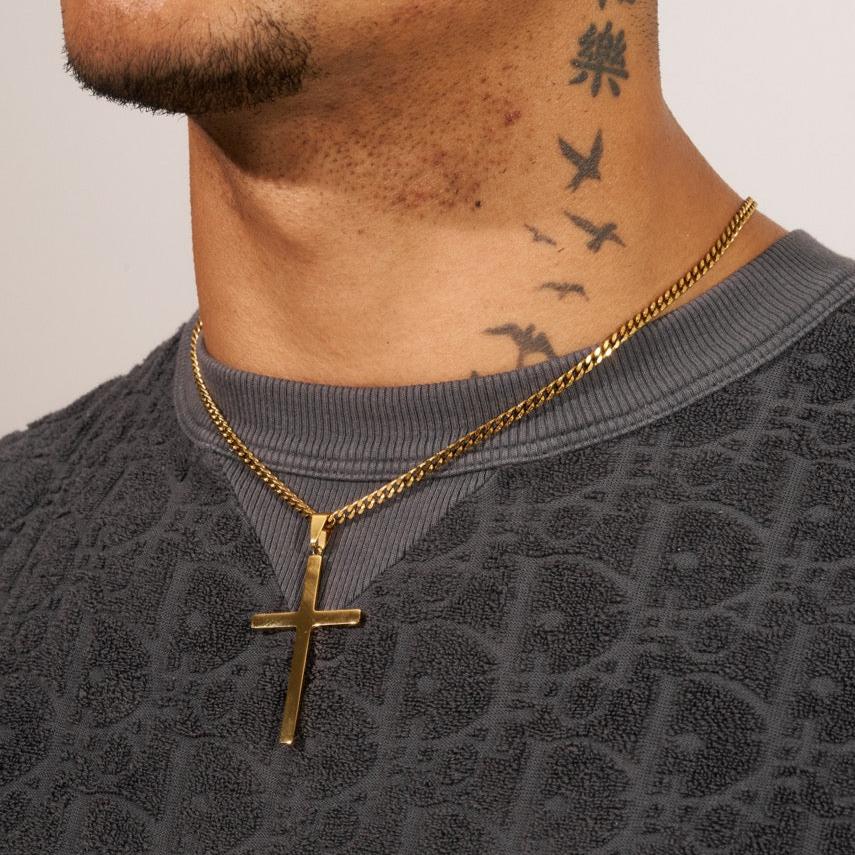 Plain Cross Pendant - Gold - Image 2