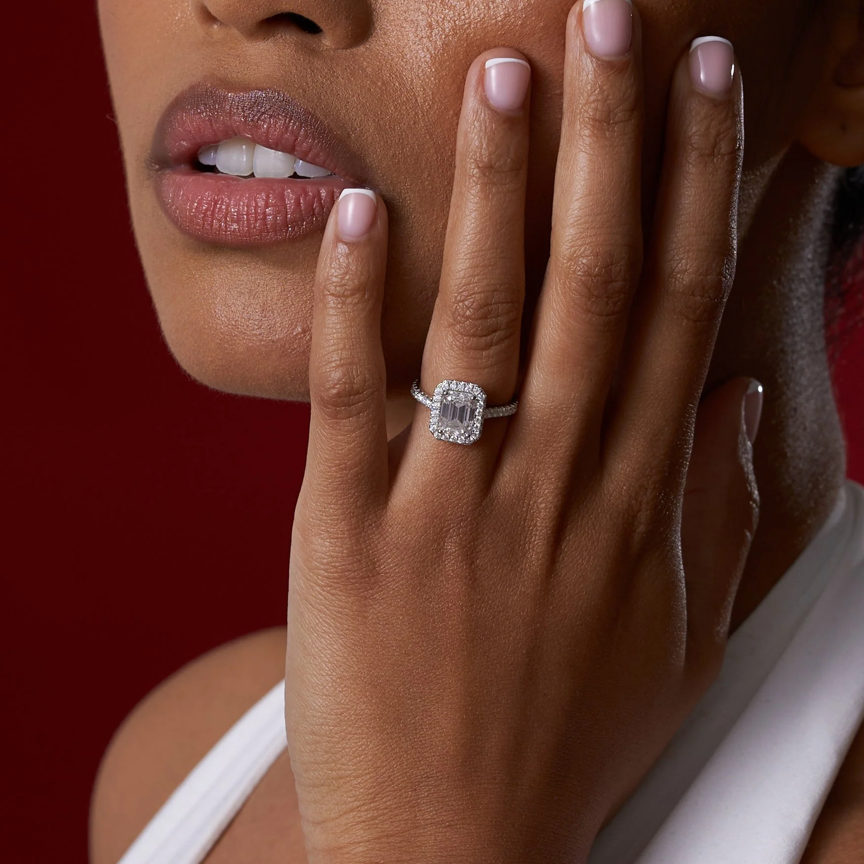 Radiant Halo Moissanite Engagement Ring - Image 2