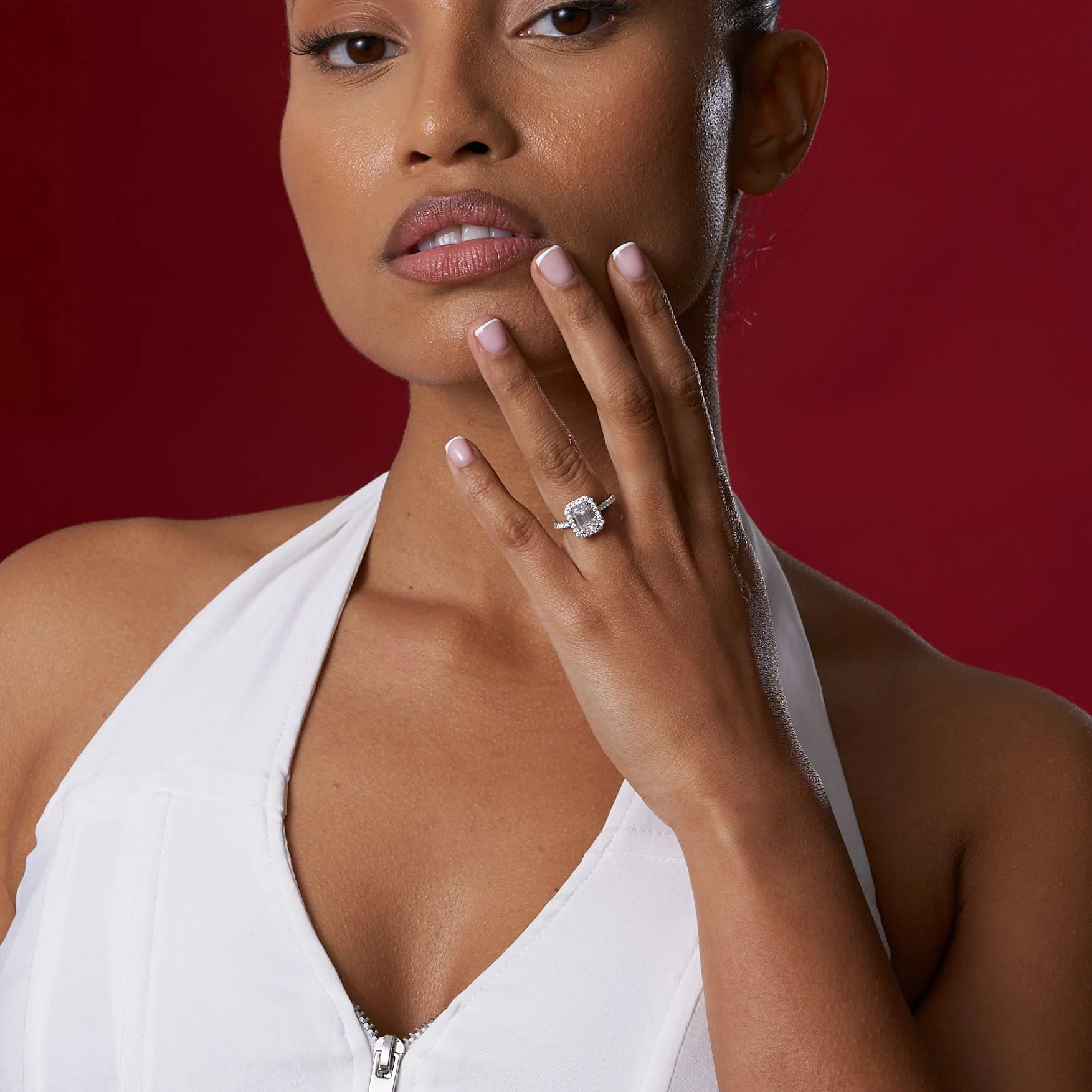 Radiant Halo Moissanite Engagement Ring - Image 8