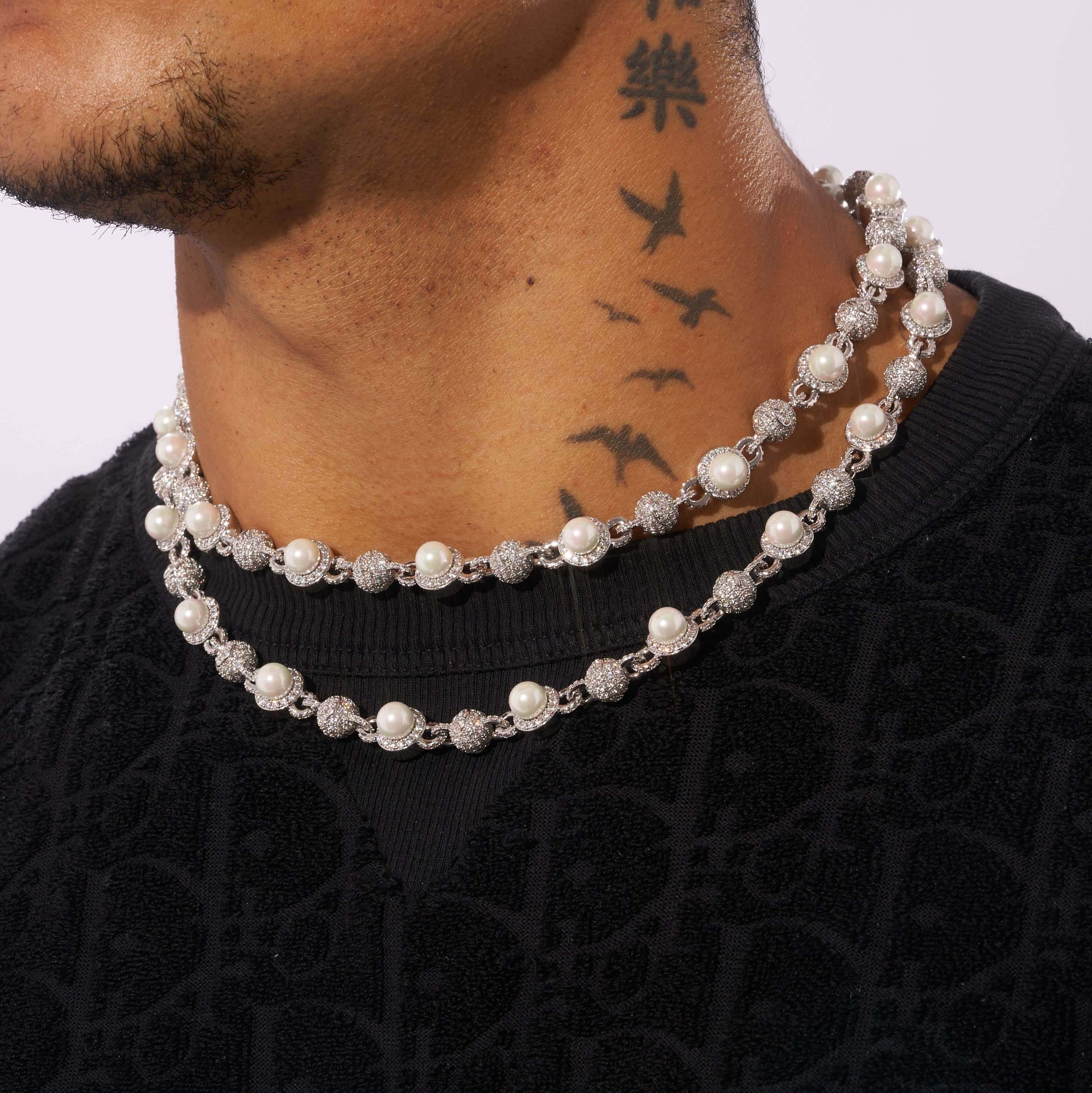 Round Bead Chain - White Gold - Image 2