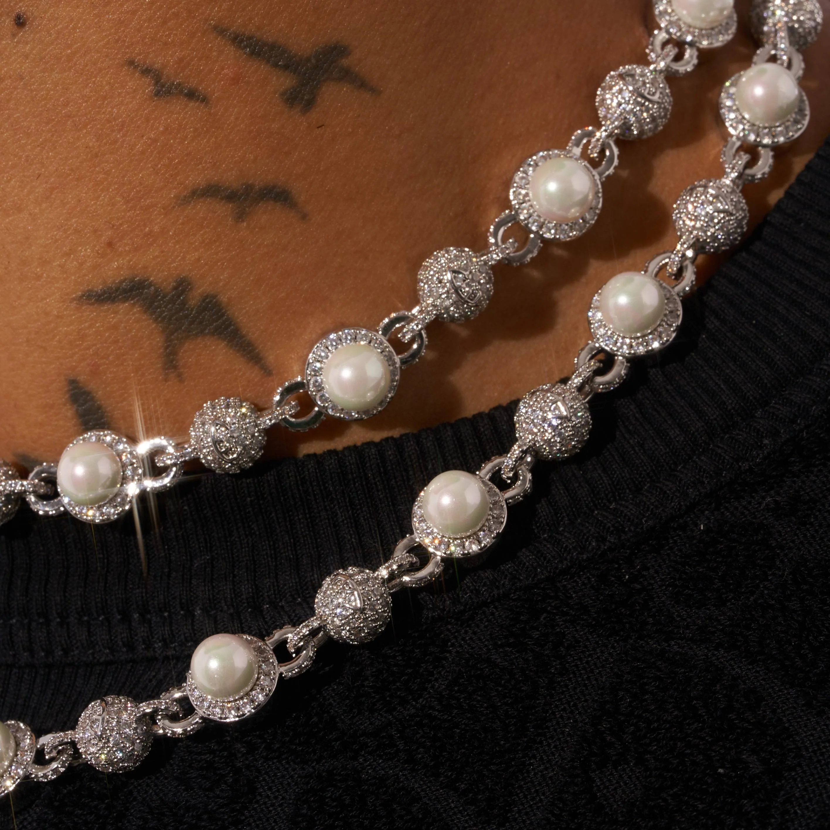Round Bead Chain - White Gold - Image 3