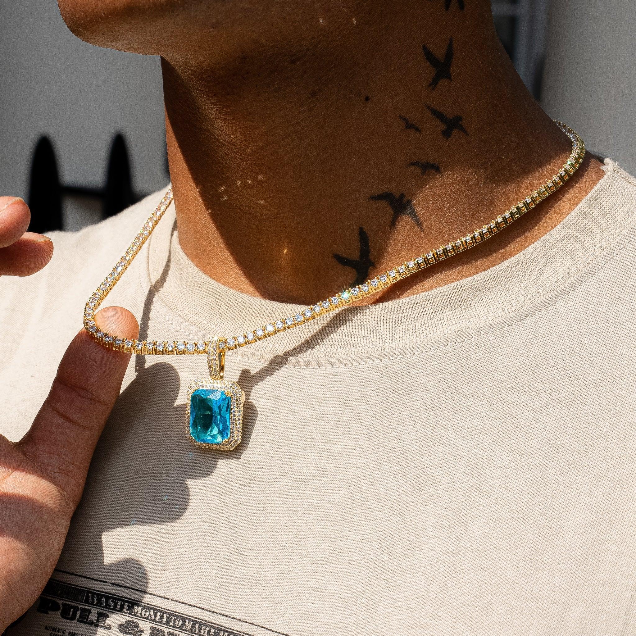 Sapphire Gem Pendant - Gold - Image 2