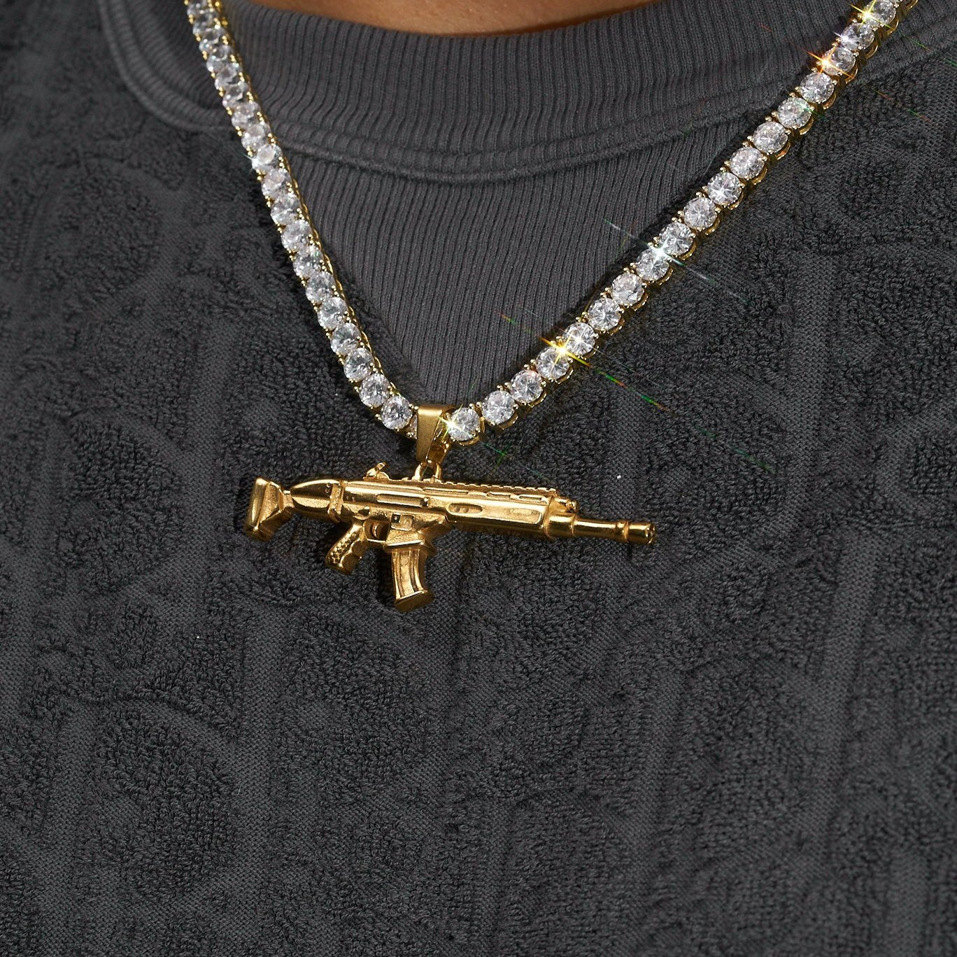 Scar Gun Pendant - Gold - Image 3