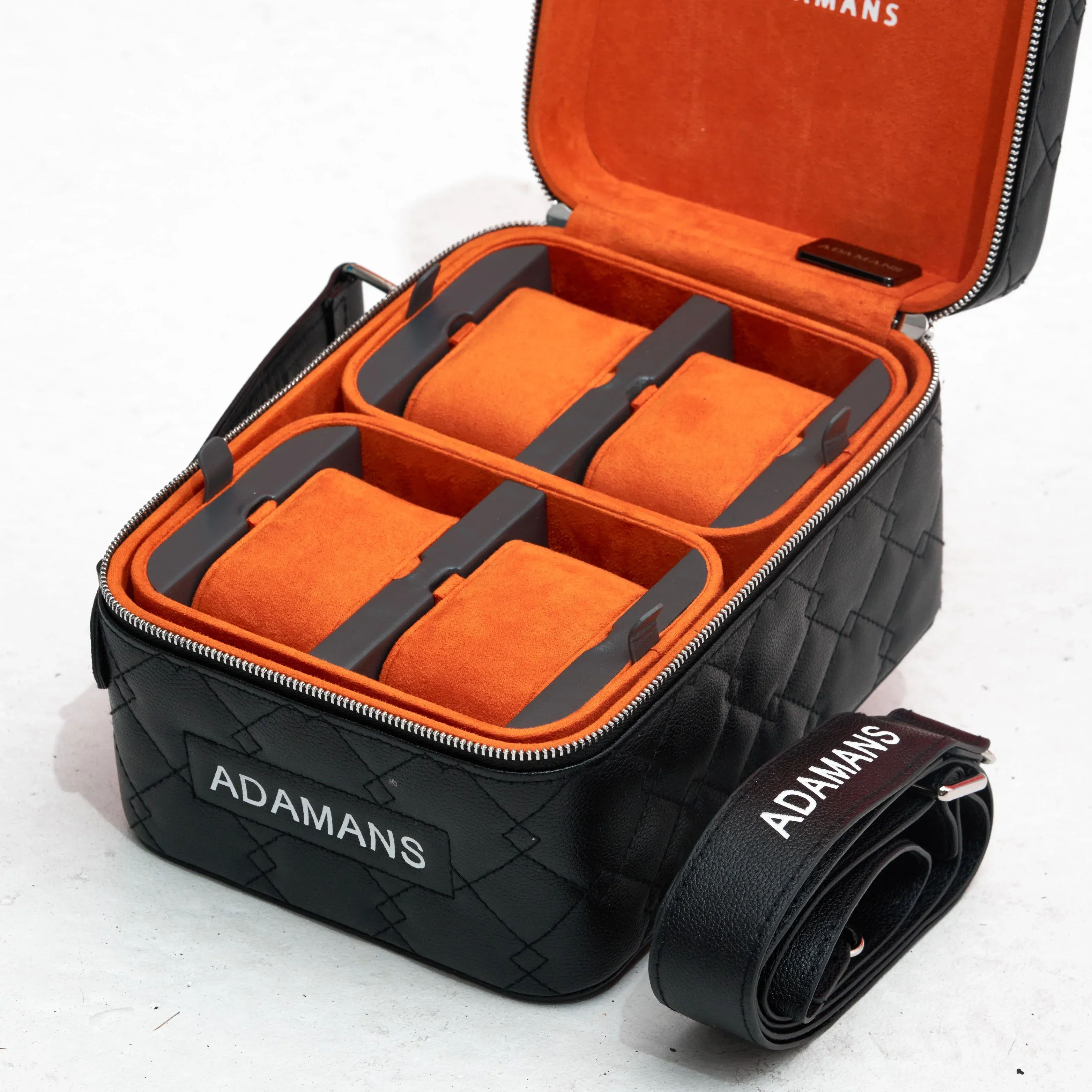 Small Leather Travel Jewellery Case - Black - Image 4