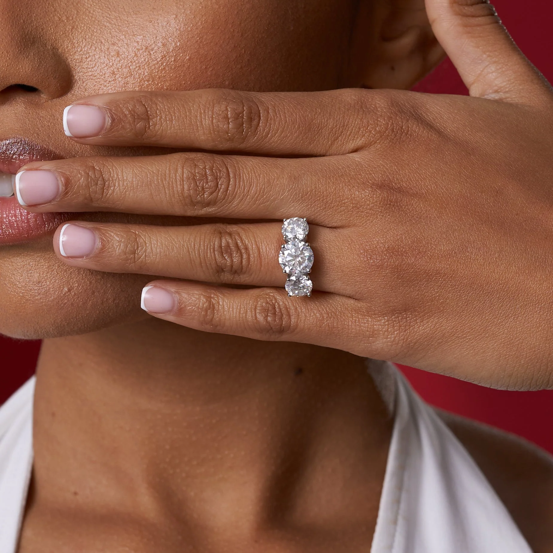 Three Stone Moissanite Engagement Ring - Image 10