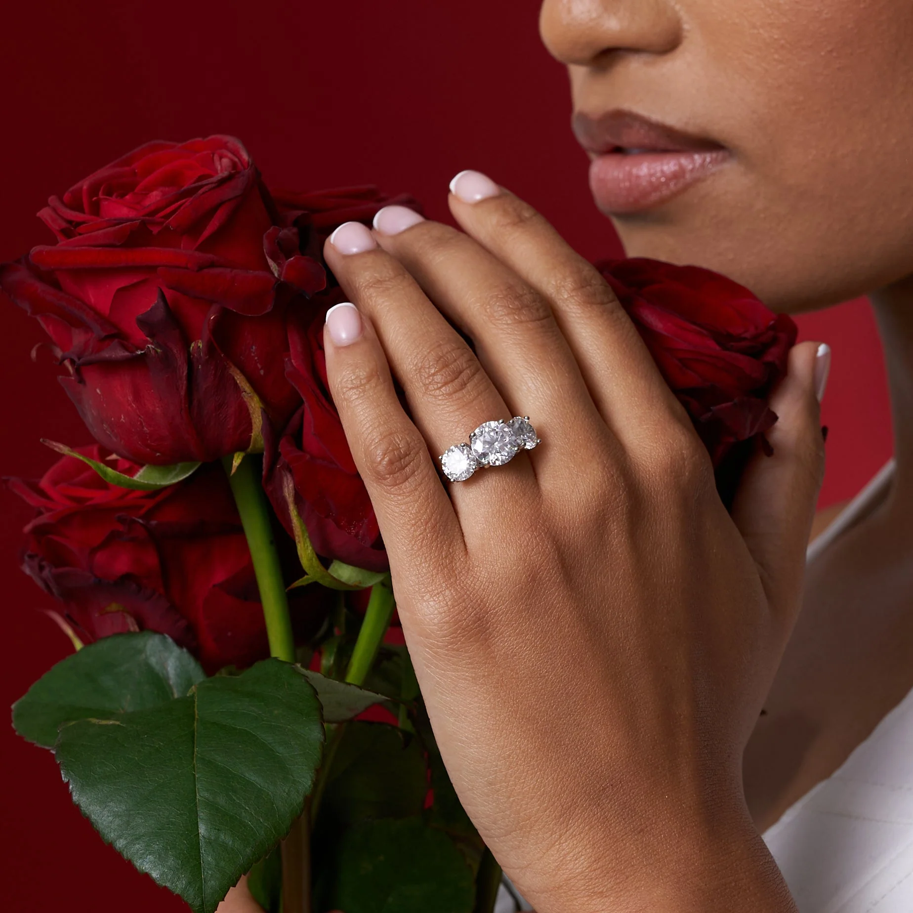 Three Stone Moissanite Engagement Ring - Image 6