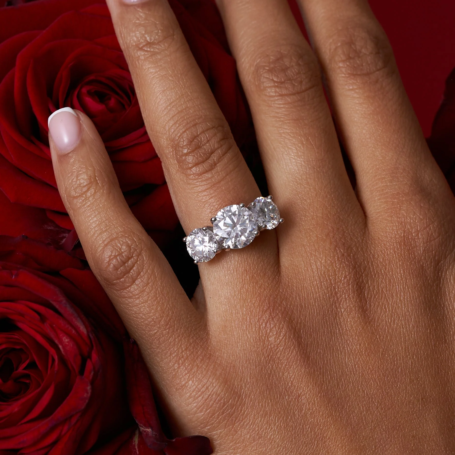 Three Stone Moissanite Engagement Ring - Image 8