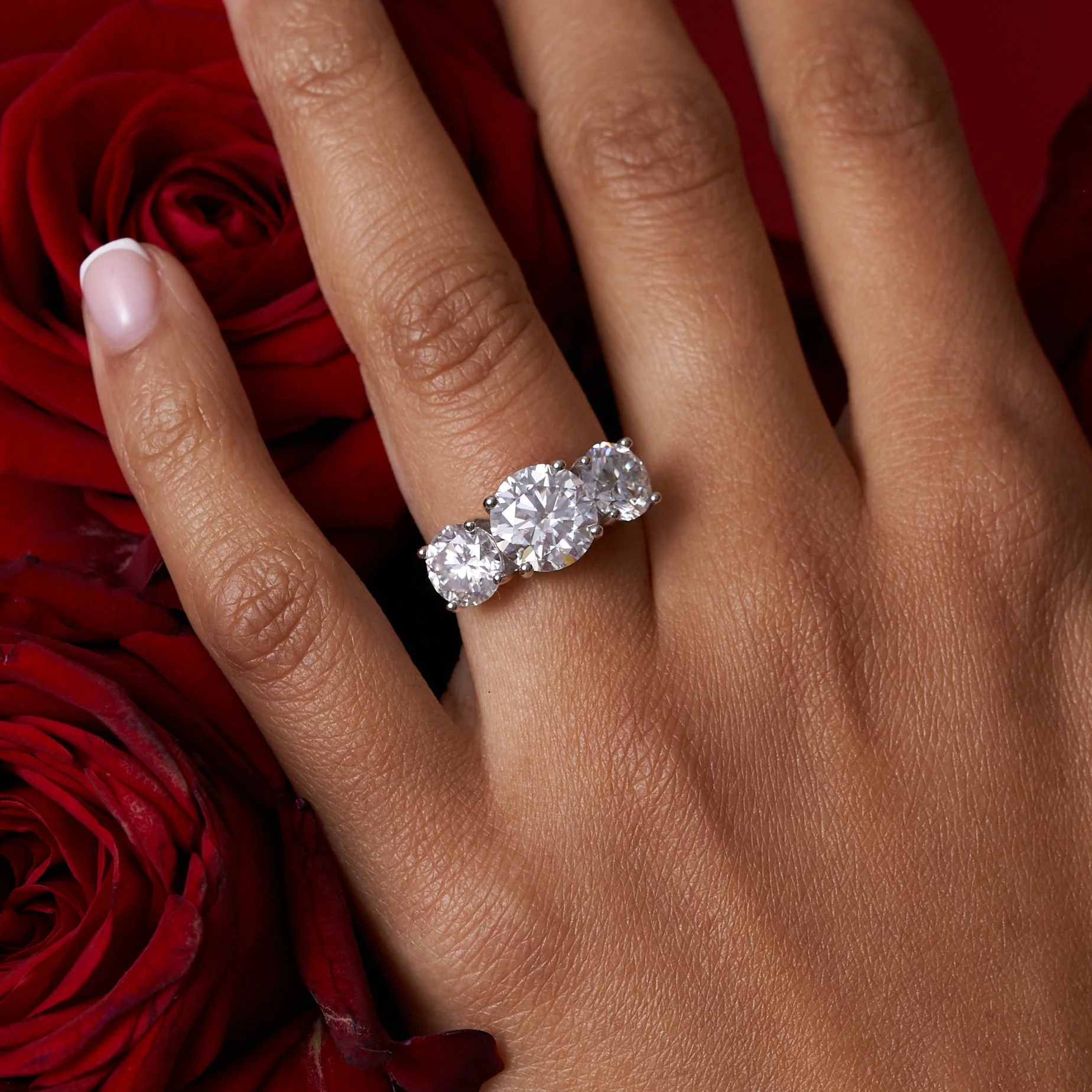 Three Stone Moissanite Engagement Ring - Image 9